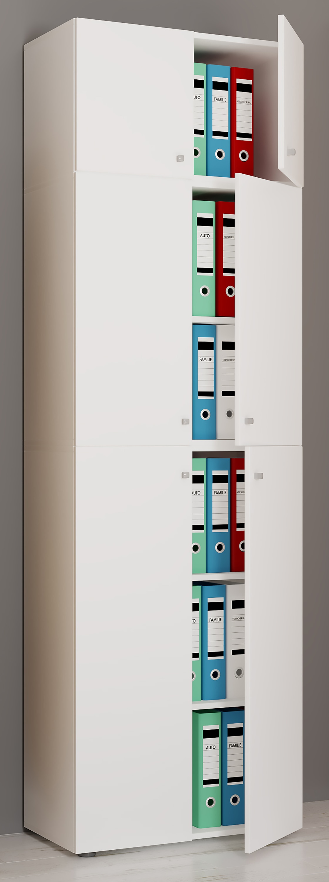 VCM Aktenschrank »VCM XXL Büroschrank mit 5 Fächern und einem Aufsatz | moderner Aktenschrank mit Drehtüren | Maße ca. H. 223 x B. 70 x T. 39 cm ¿ Lona 5-Fach«, (1 St.)