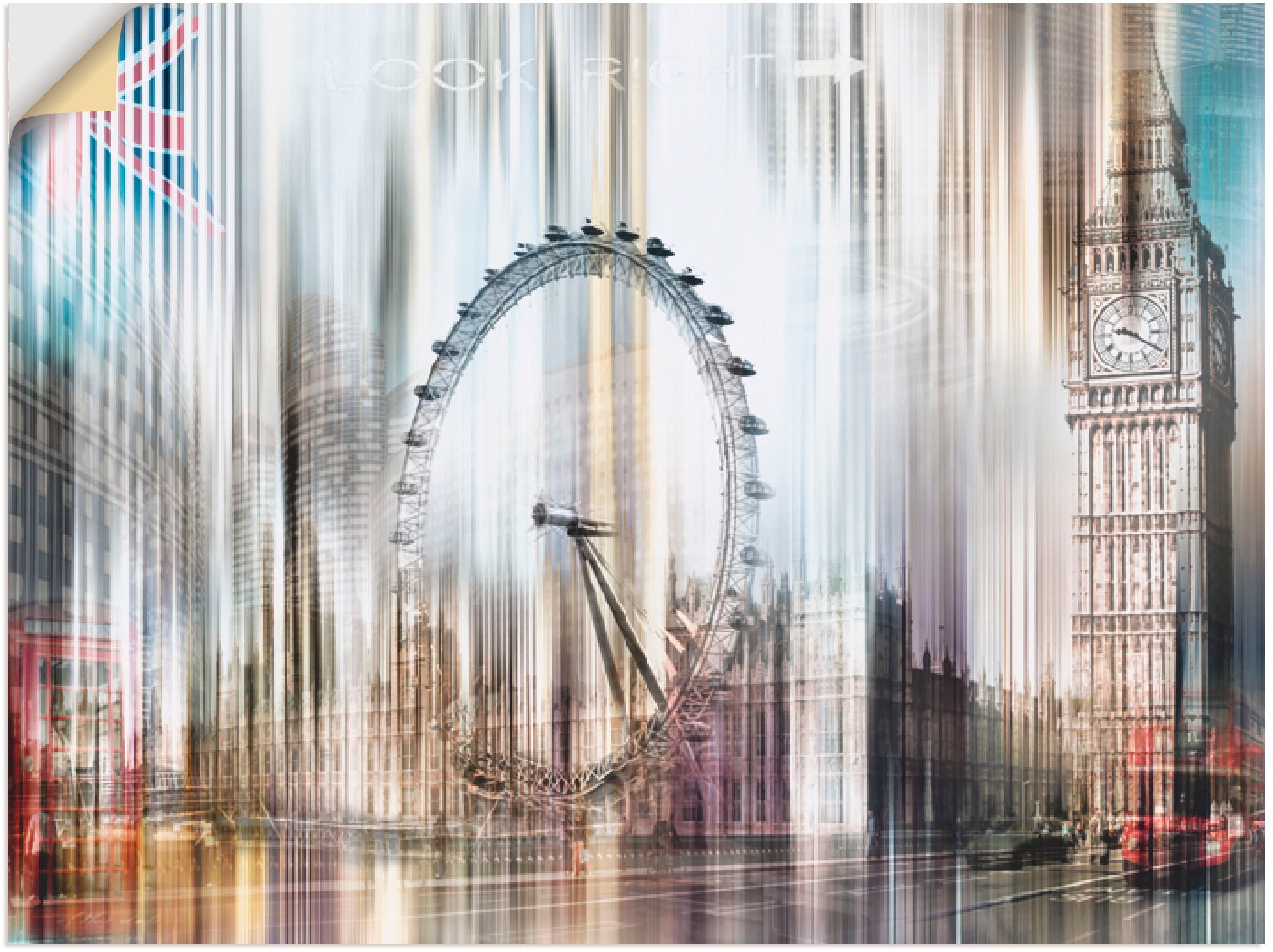 Artland Wandbild »London Skyline Collage kaufen als oder Leinwandbild, St.), Größen in Raten (1 Poster Gebäude, I«, versch. Wandaufkleber auf