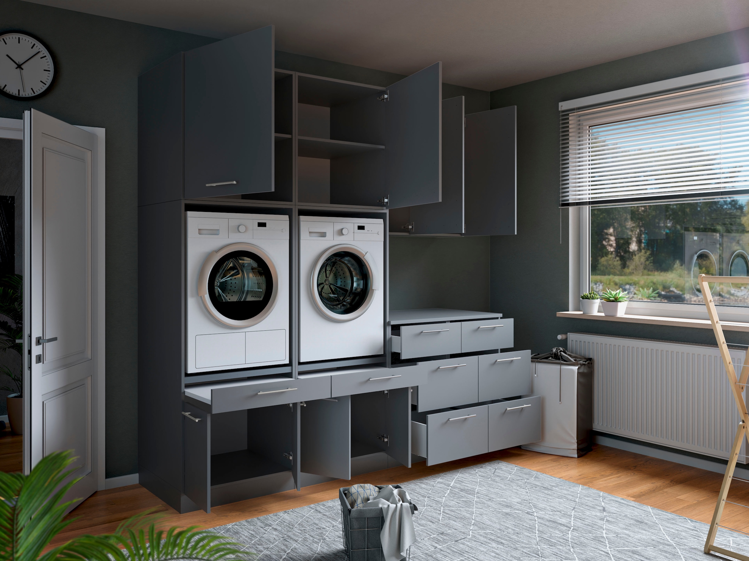 Laundreezy Mehrzweckschrank-Set »Laundreezy, 8-tlg. Mehrzweckschrank-Set B/H/T 238/238/68 cm« 8 Stk. tlg.