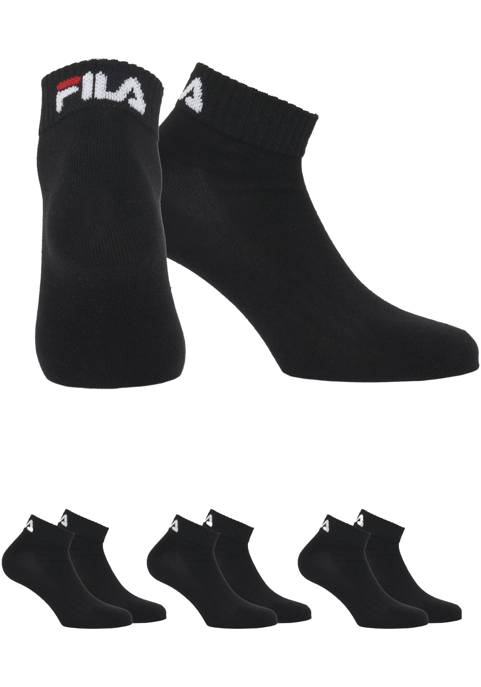Fila Kurzsocken »UNISEX INVISIBLE PLAIN SOCKS«, (3 Paar), mit Logostickerei
