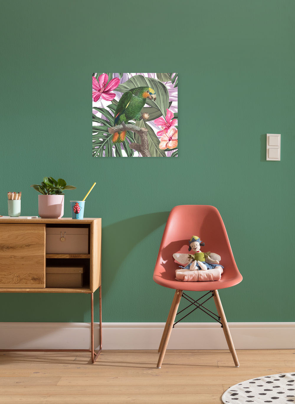 Komar Leinwandbild "Hibiscus Flirt - Größe 40 x 40 cm" Natur 1 Stk. tlg. Keilrahmenbild mi Echtholzrahmen