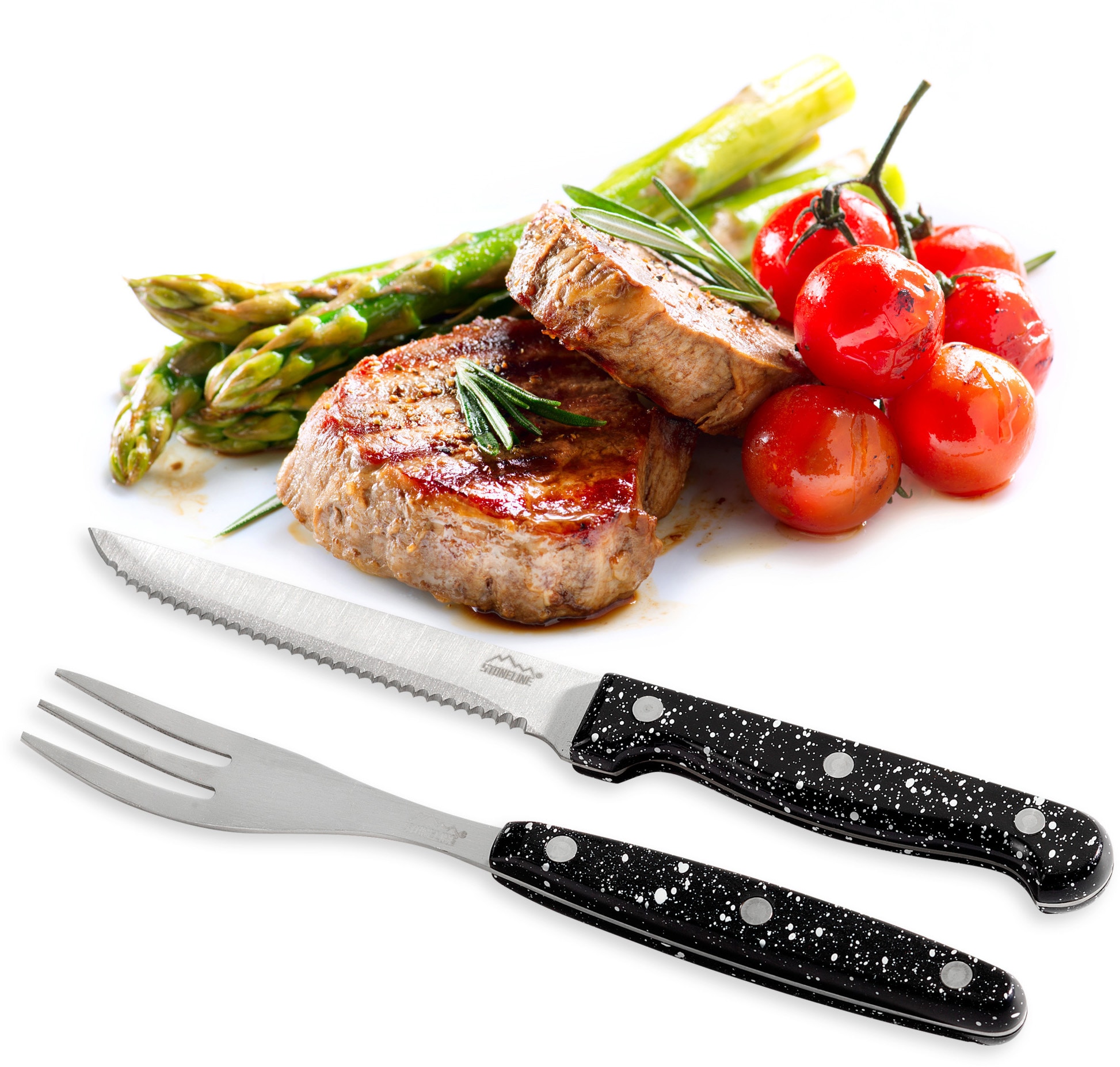 STONELINE Steakbesteck, (Set, 12 tlg.), mit echten Steinpartikeln