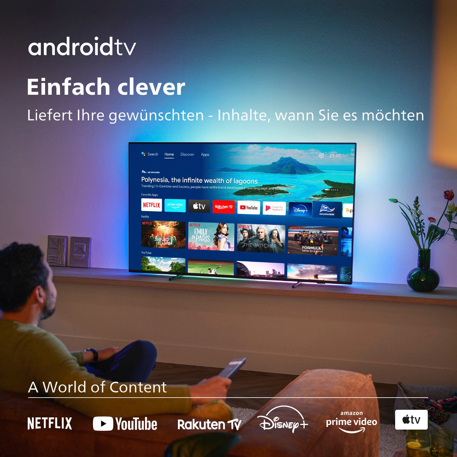 Philips LED-Fernseher »55PML9507/12«, 139 cm/55 HD, Zoll, Garantie XXL Android Ultra Jahre 4K | UNIVERSAL 3 ➥ TV-Smart-TV