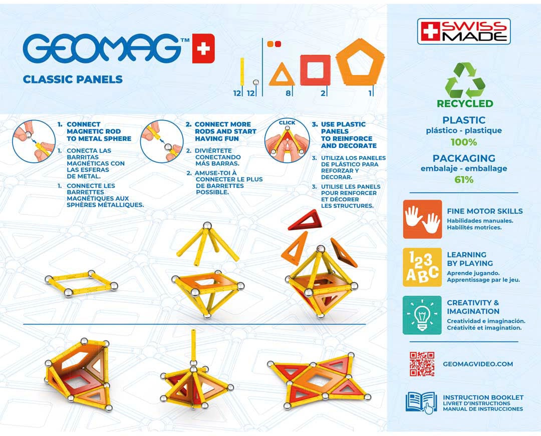 Geomag™ Magnetspielbausteine »GEOMAG™ Classic Panels, Recycled«, (35 St.), aus recyceltem Material; Made in Europe