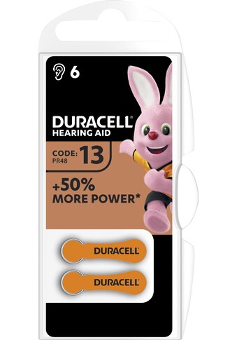 Duracell Knopfzelle »Easy Tab 13«, PR48, 1,4 V, (6 St., Zink-Luft Hörgerätebatterie, 6... kaufen