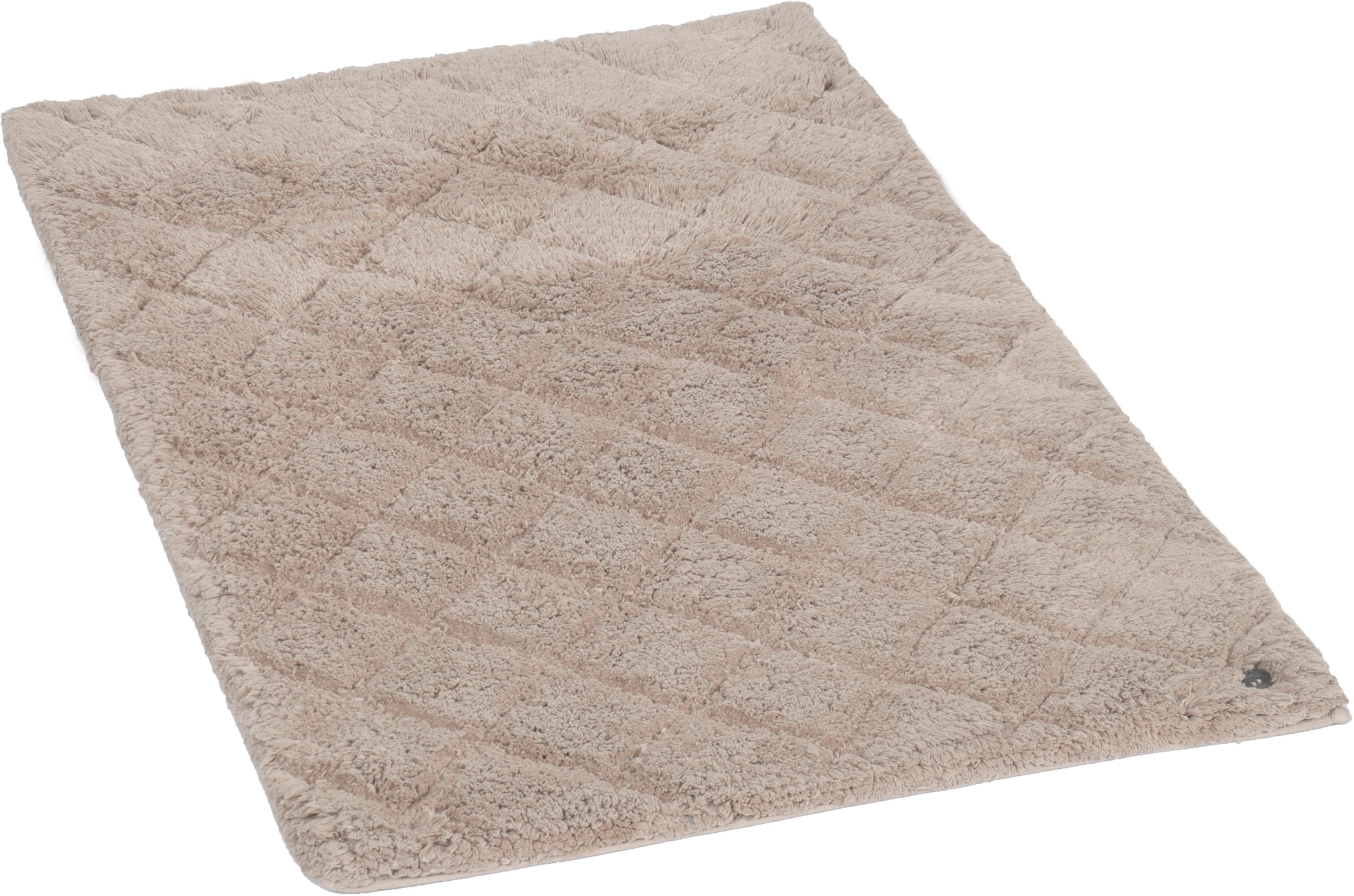 TOM TAILOR HOME Badematte »Cotton Diamond«, Höhe 20 mm, rutschhemmend beschichtet, fußbodenheizungsgeeignet-strapazierfähig, Uni Farben, Pastell Farben, Rauten, reine Baumwolle, weich & kuschelig