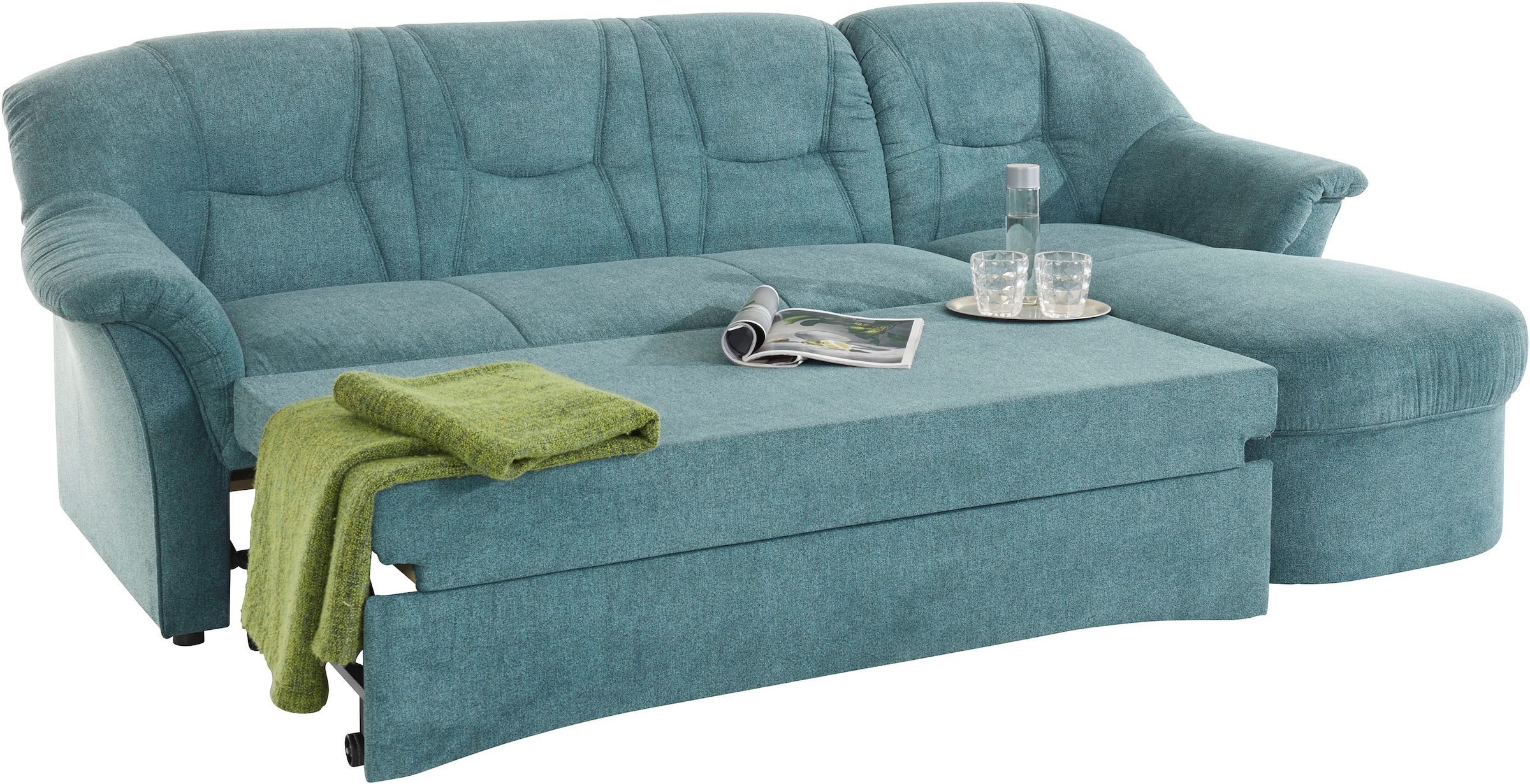 DOMO collection Ecksofa »Sarafina zeitlos und komfortabel, optional mit Federkern, L-Form«, wahlweise mit Bettfunktion
