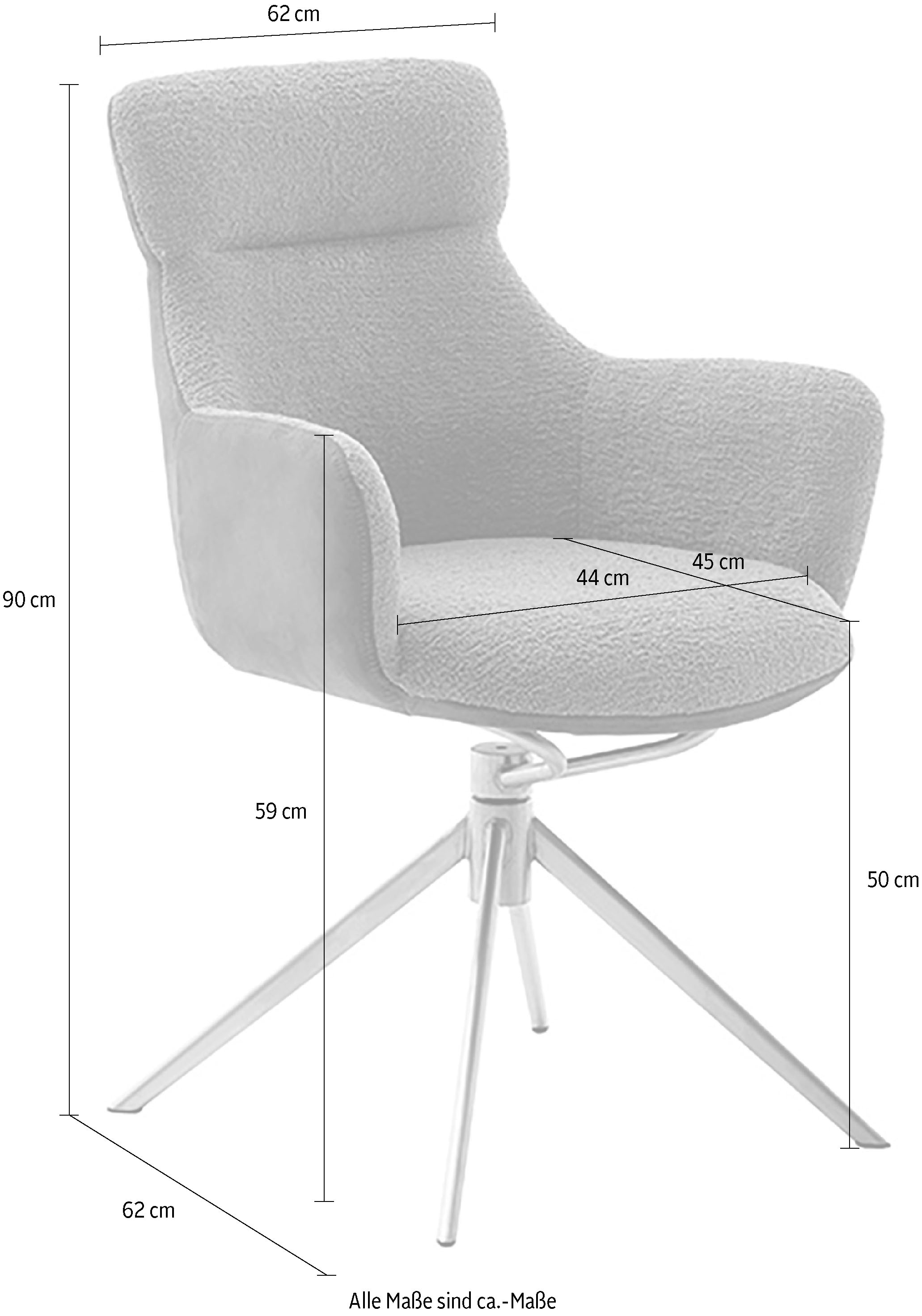MCA furniture Esszimmerstuhl »PELION«, Feingewebe, (2er-Set), drehbar 360°, Dreh- & Schwingfunktion, Sitzhöhe ca. 50 cm