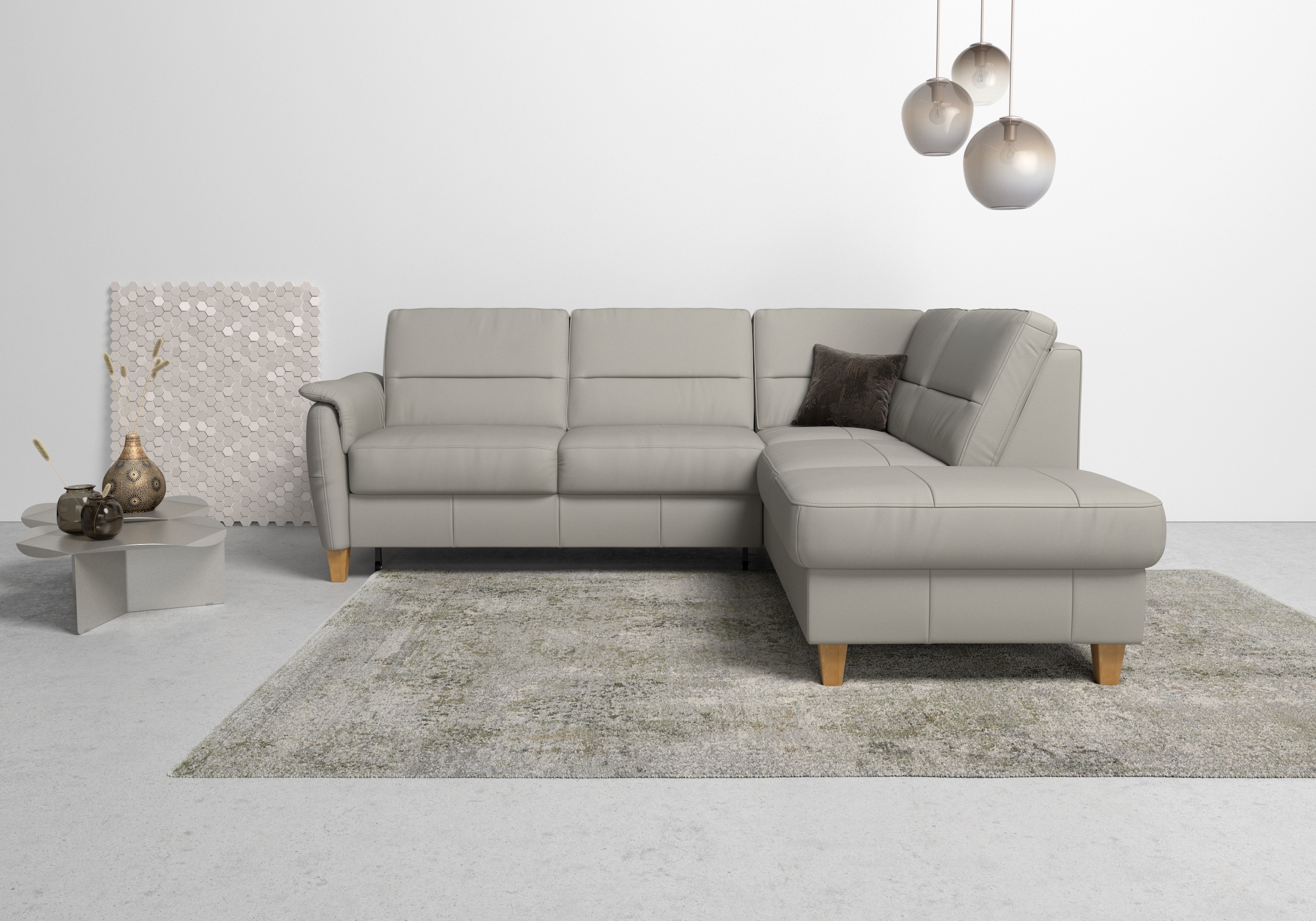Home affaire Ecksofa »Palmera L-Form«, Federkern, wahlweise mit Bettfunktion und mit/ohne Stauraum