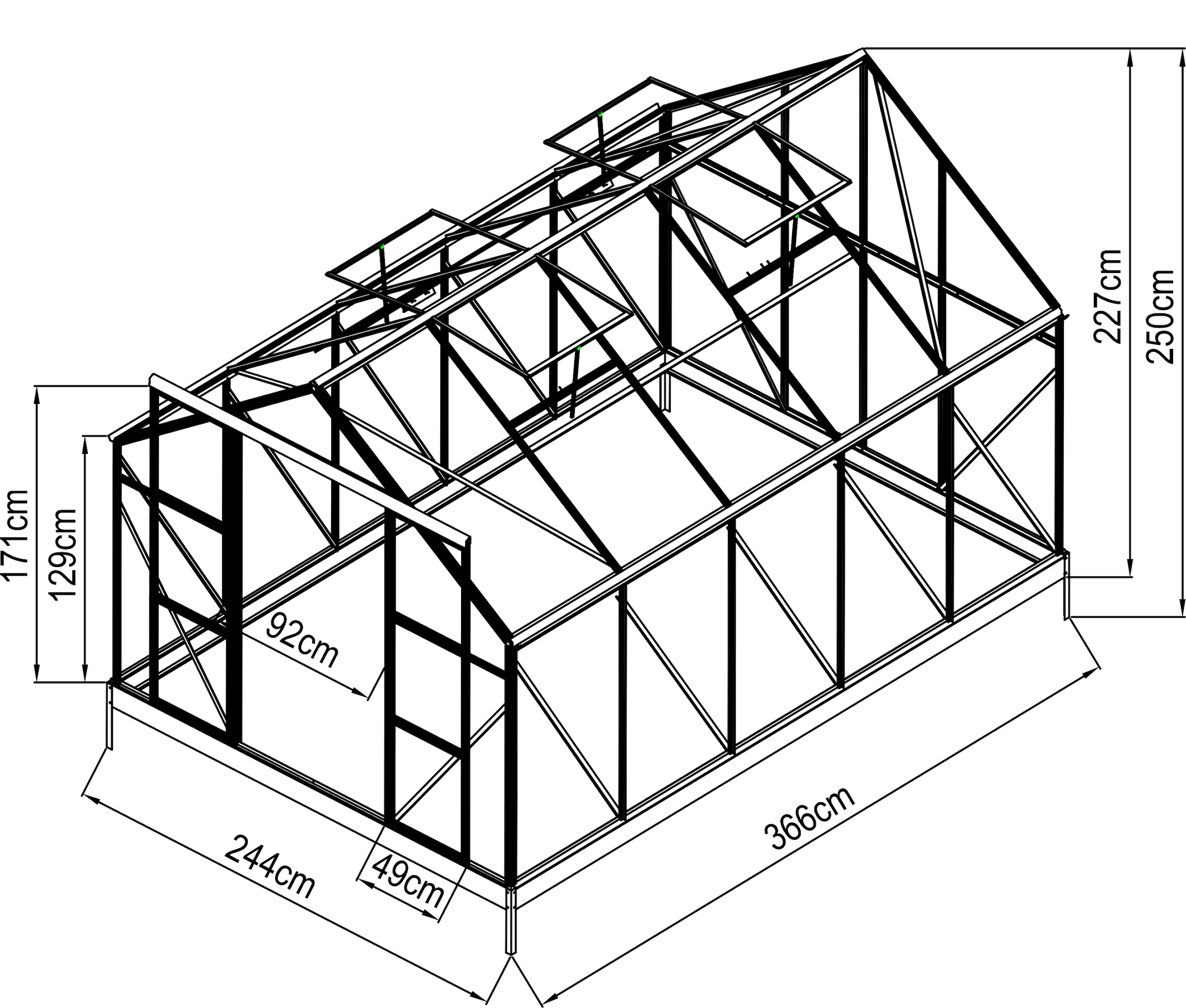 KONIFERA Gewächshaus »Asti 3600«, (Komplett-Set)