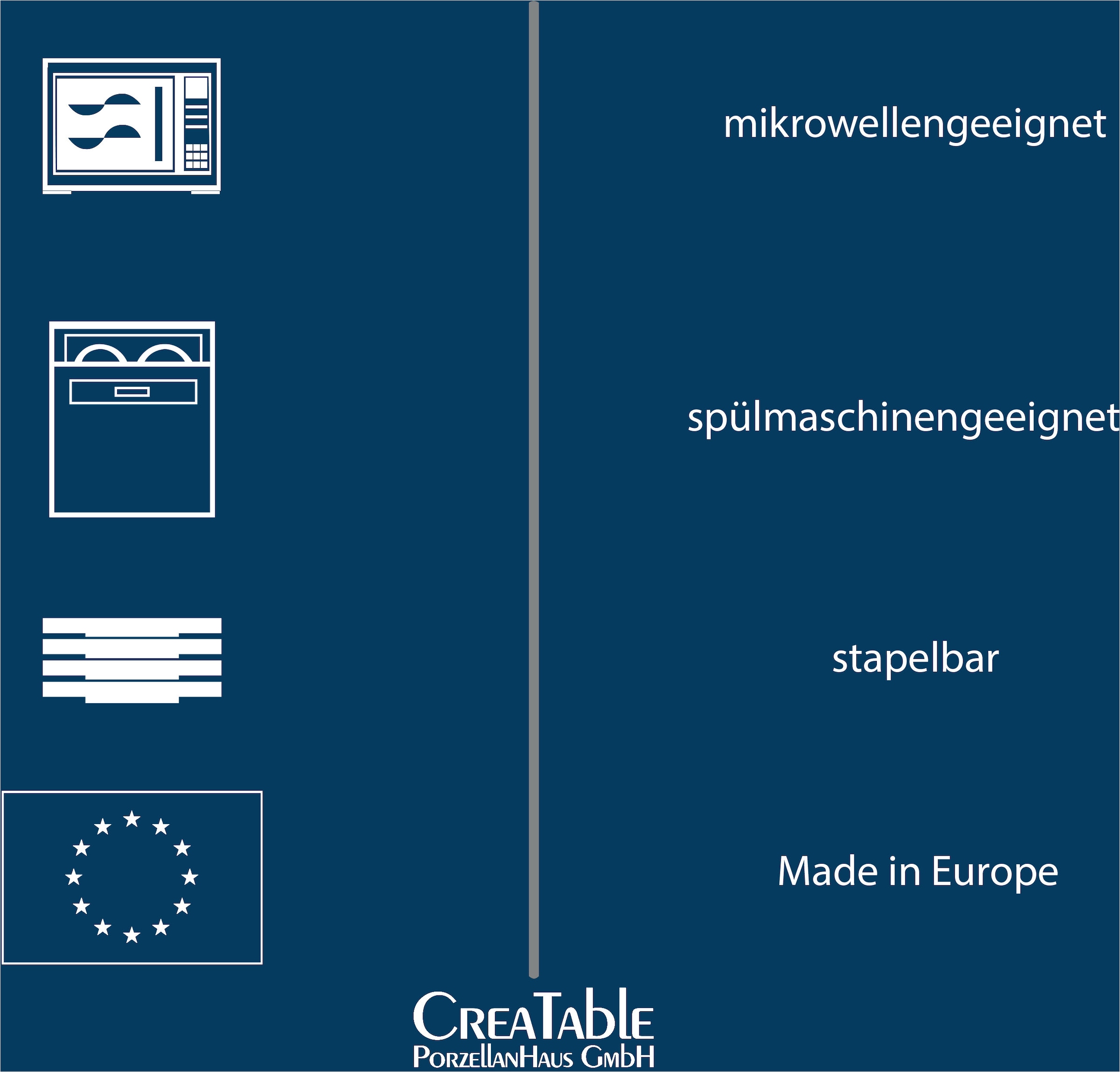 CreaTable Pastateller »Essteller Gourmet« Teller Set für 4 Personen, weiß, Porzellan,schwere Qualität