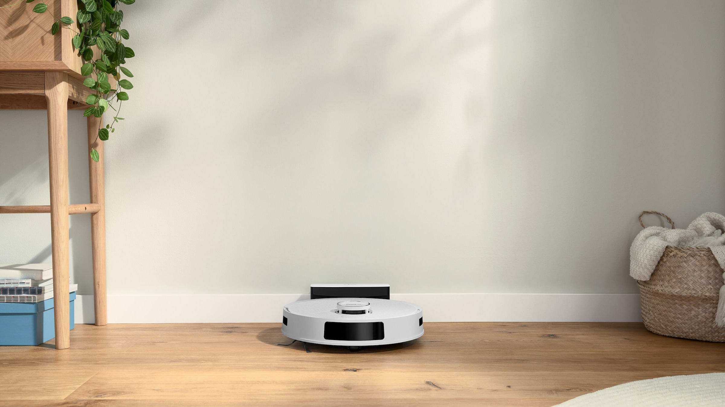BOSCH Saugroboter »Spotless BCRC1W, Saugroboter mit Wischfunktion, 11.000 Pa Saugkraft«, Ladestation, einfache Navigation mit Infrarot-Licht, Carbon Bürste