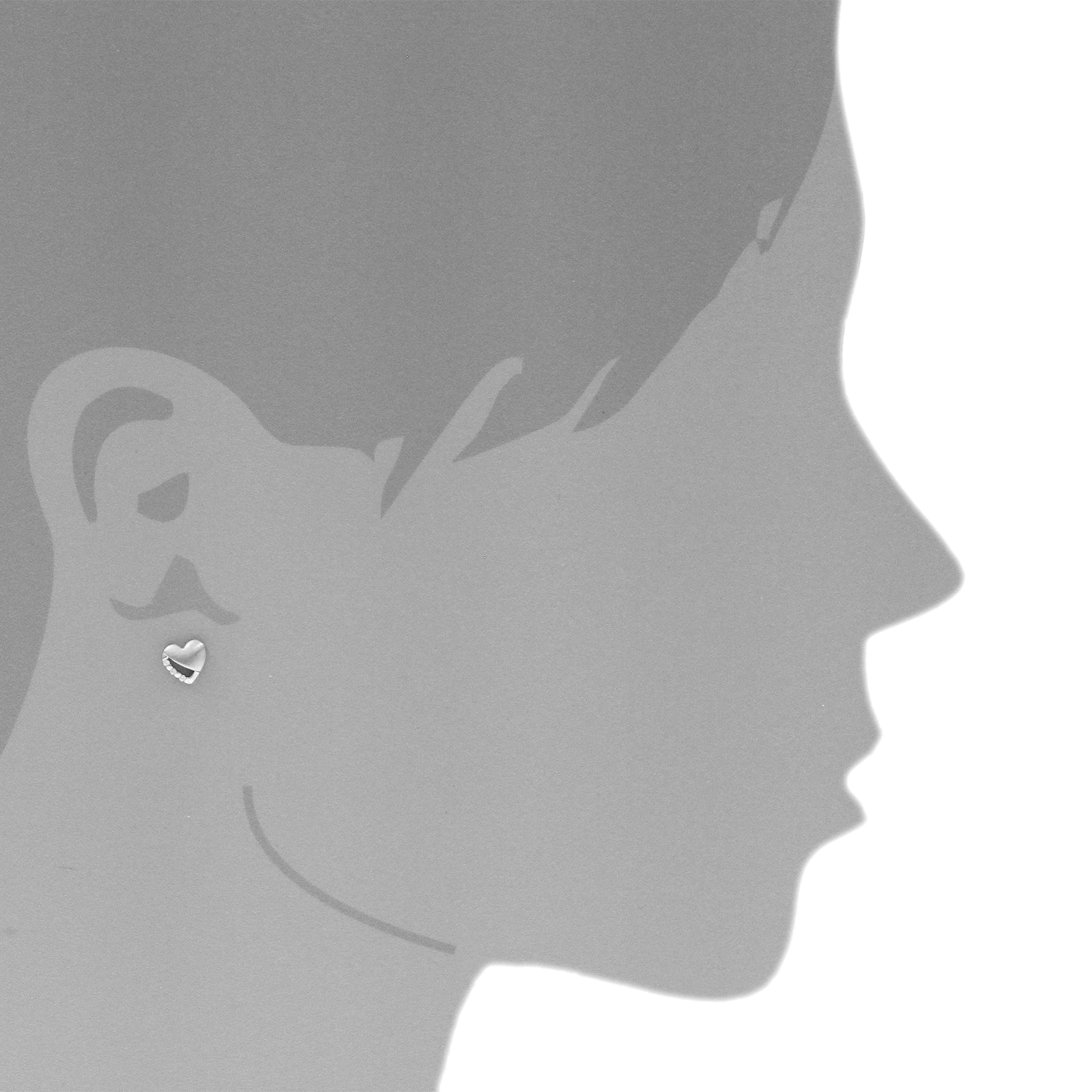 OSTSEE-SCHMUCK Paar Ohrstecker »- Herz 8 mm - Silber 925/000 - Zirkonia«