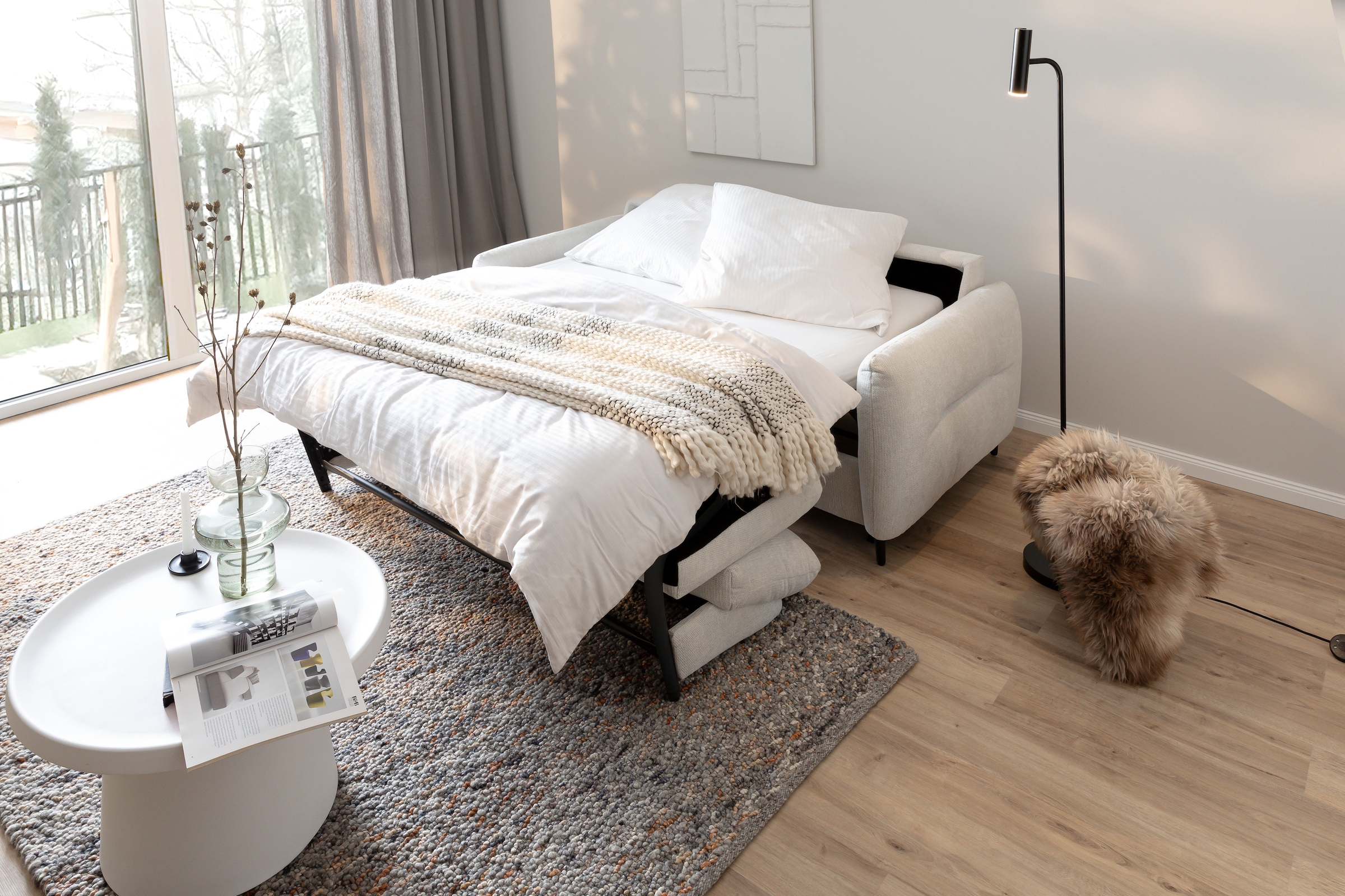 Home affaire 2-Sitzer »Clevina, Dauer-Schlafsofa mit Kaltschaummatratze, Breite 176 cm« Sofa & Bett in einem – kinderleicht ausklappbar & freistellbar im Raum