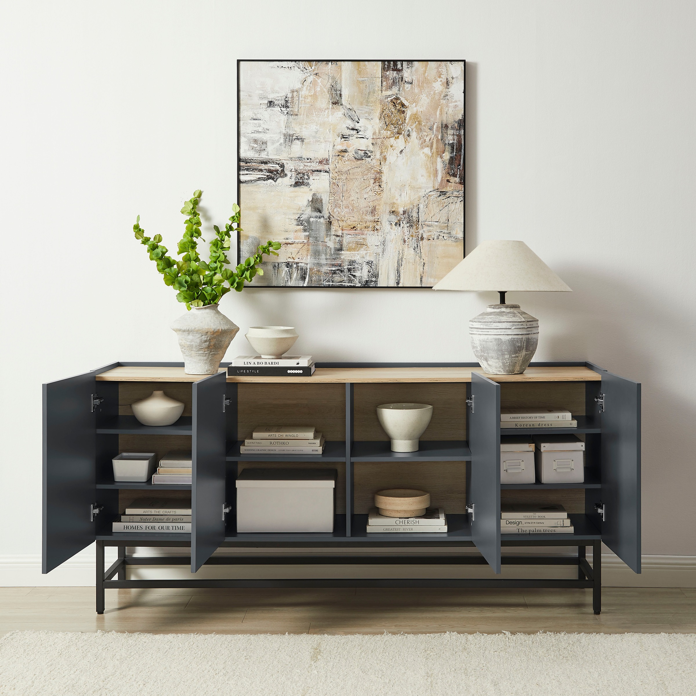 OTTO home Sideboard »Azly« pflegeleichte Melaminoberfläche, Metallgestell, ABS-Kanten