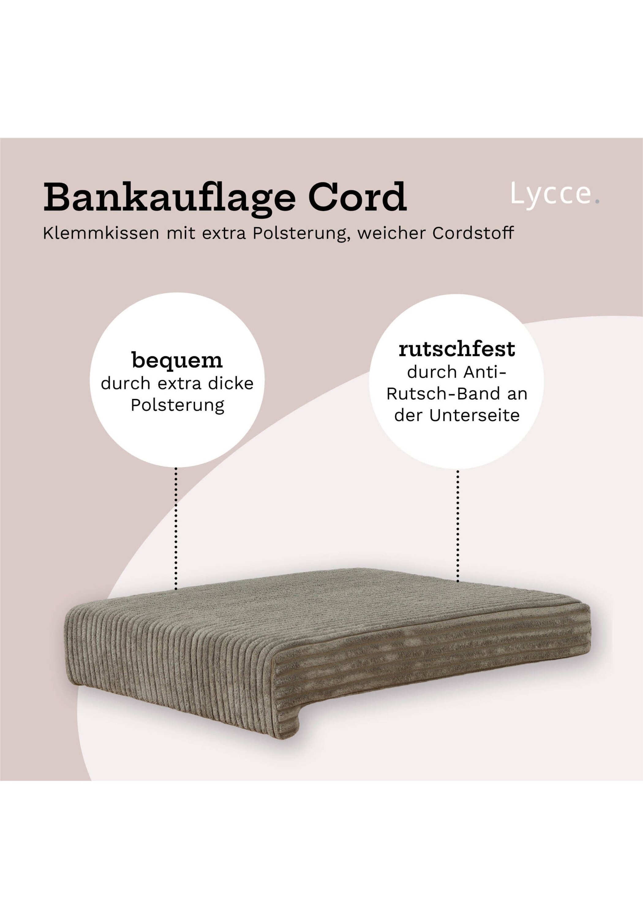Lycce Bankauflage »Bankauflage Bankauflage Klemmkissen 1 Leiste 1er Pack« 3