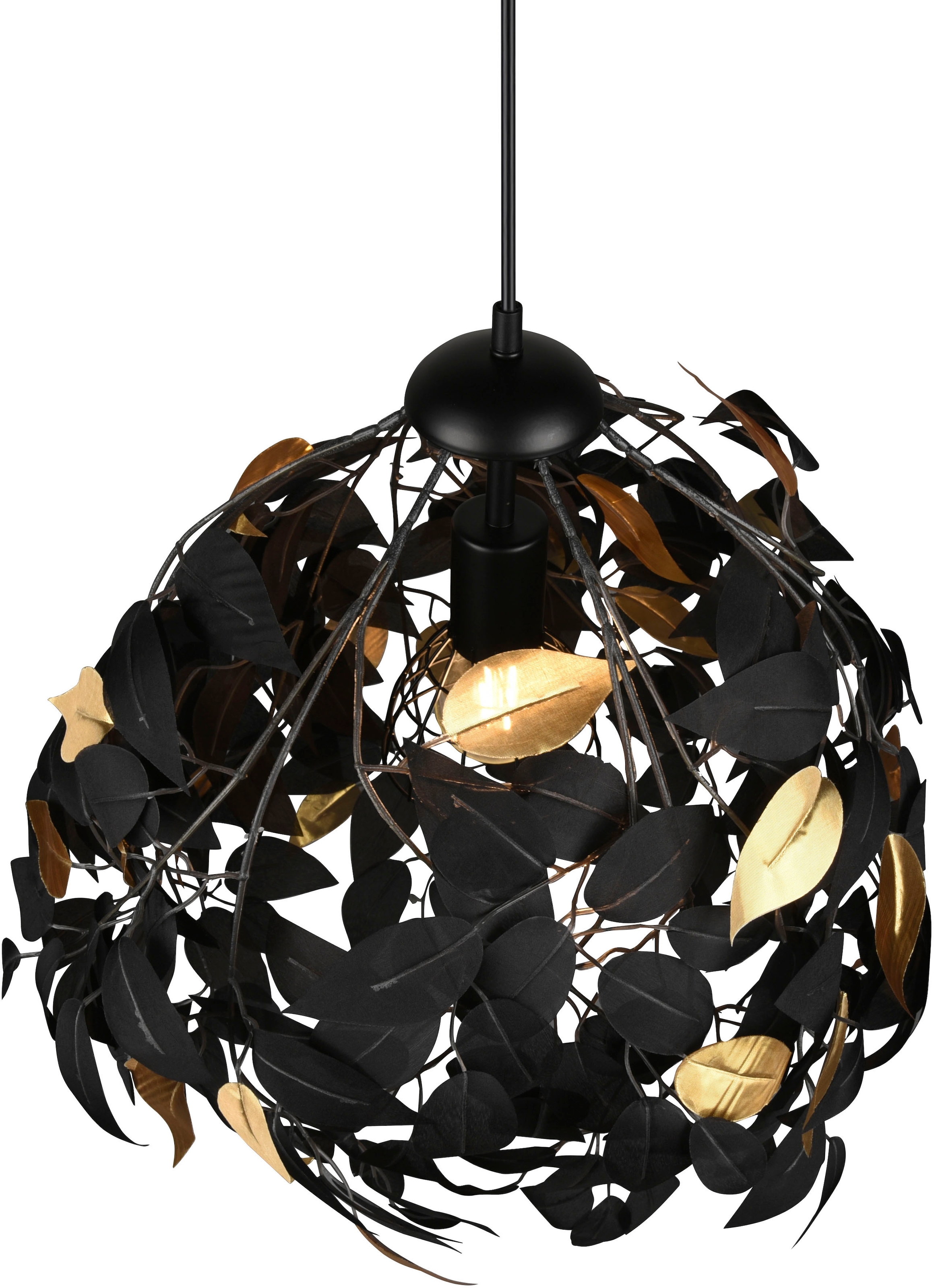 TRIO Leuchten Kronleuchter »Leavy«, 1 flammig-flammig, Hängelampe Blatt Design, Pendelleuchte exkl 1xE27 max 28W