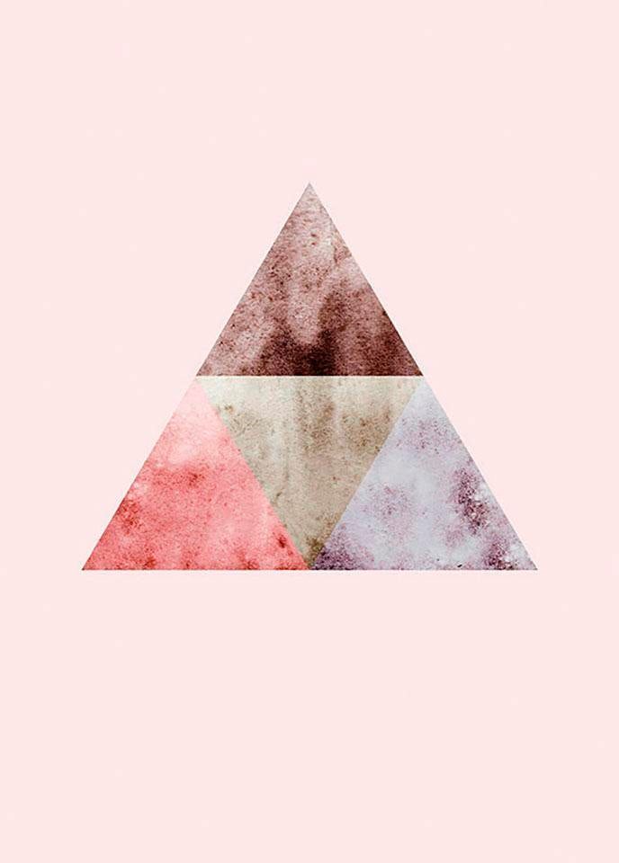 Komar Bild »Triangles Top Red« Formen | Kunst 1 Stk. tlg. Wandbild zur Dekoration - ohne Rahmen