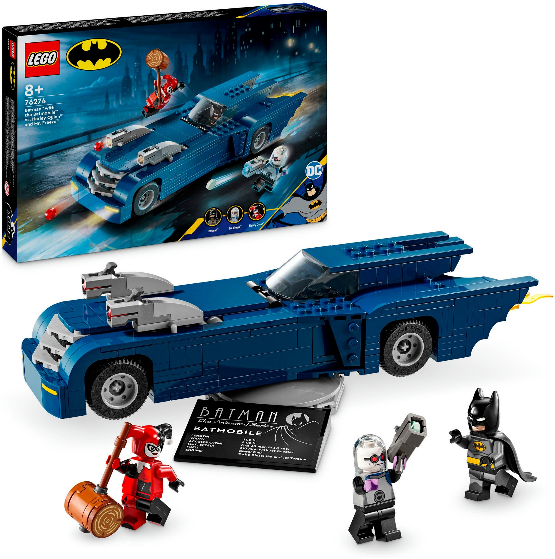 Konstruktionsspielsteine »Batman™ im Batmobil™ vs. Harley Quinn™ und Mr. Freeze™...