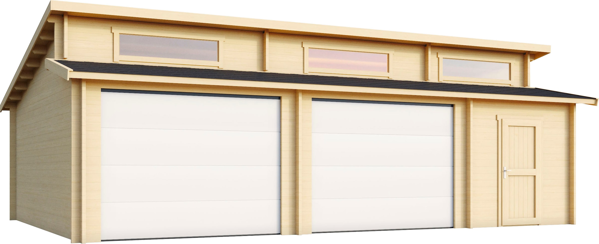 LASITA MAJA Garage »Hawaii«, (Set, Für 2 Fahrzeuge geeignet), Garage + 2 Sektionaltore