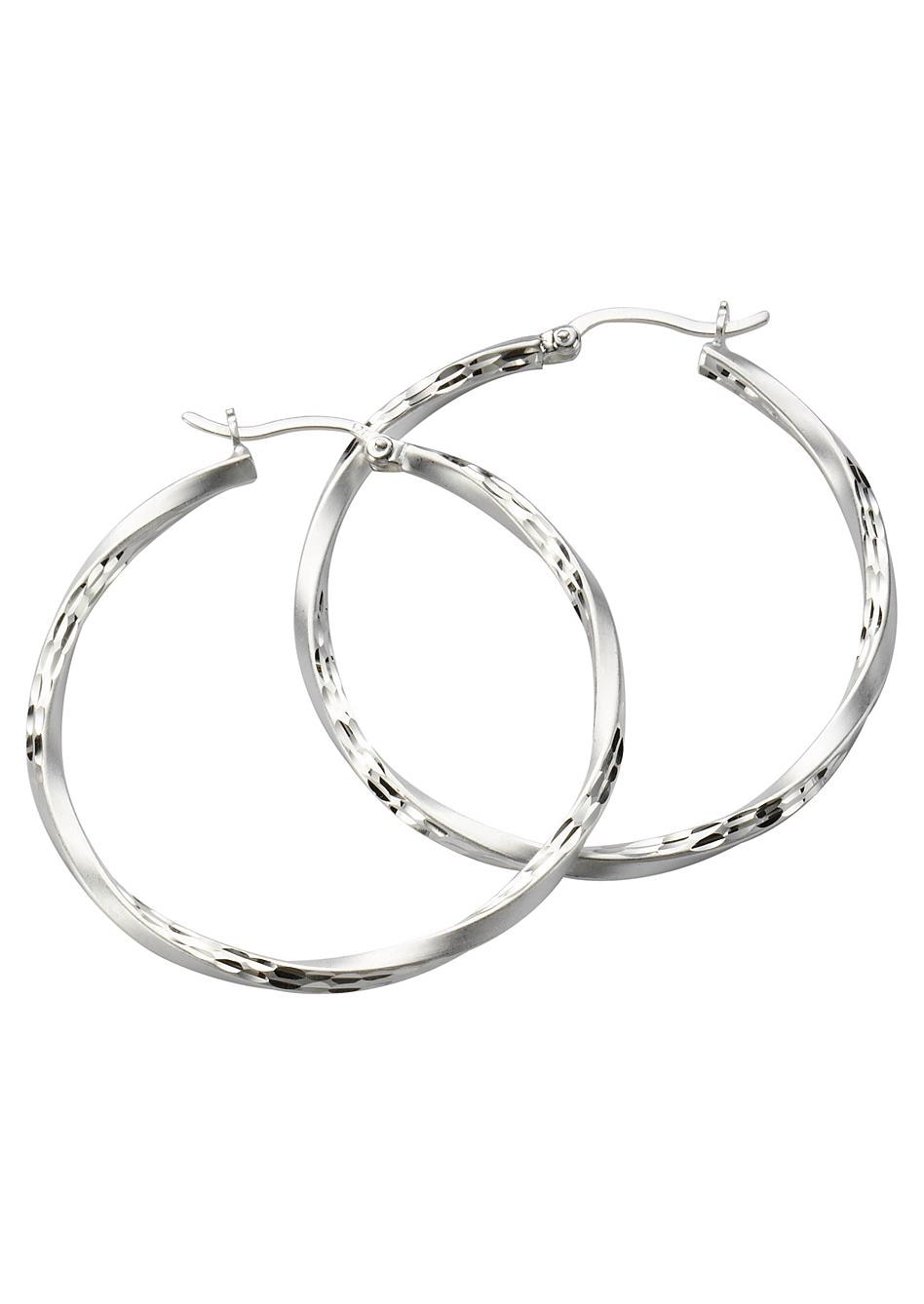 Firetti Paar Creolen »Schmuck Geschenk Silber 925 Basic diamantiert«