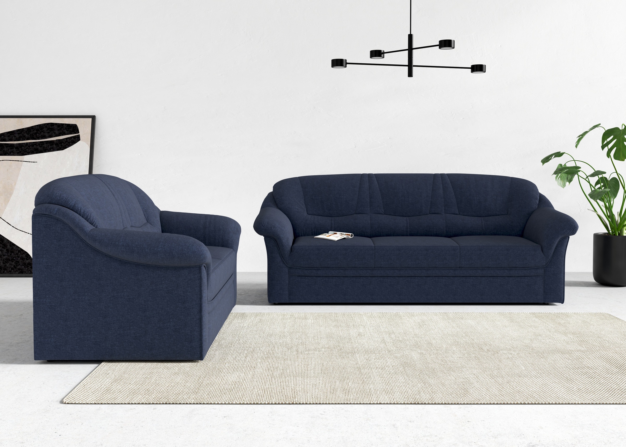 DOMO collection 3-Sitzer »Montana für kleine Räume, Breite 184cm, komfortabel und zeitlos« bequeme Armlehnen