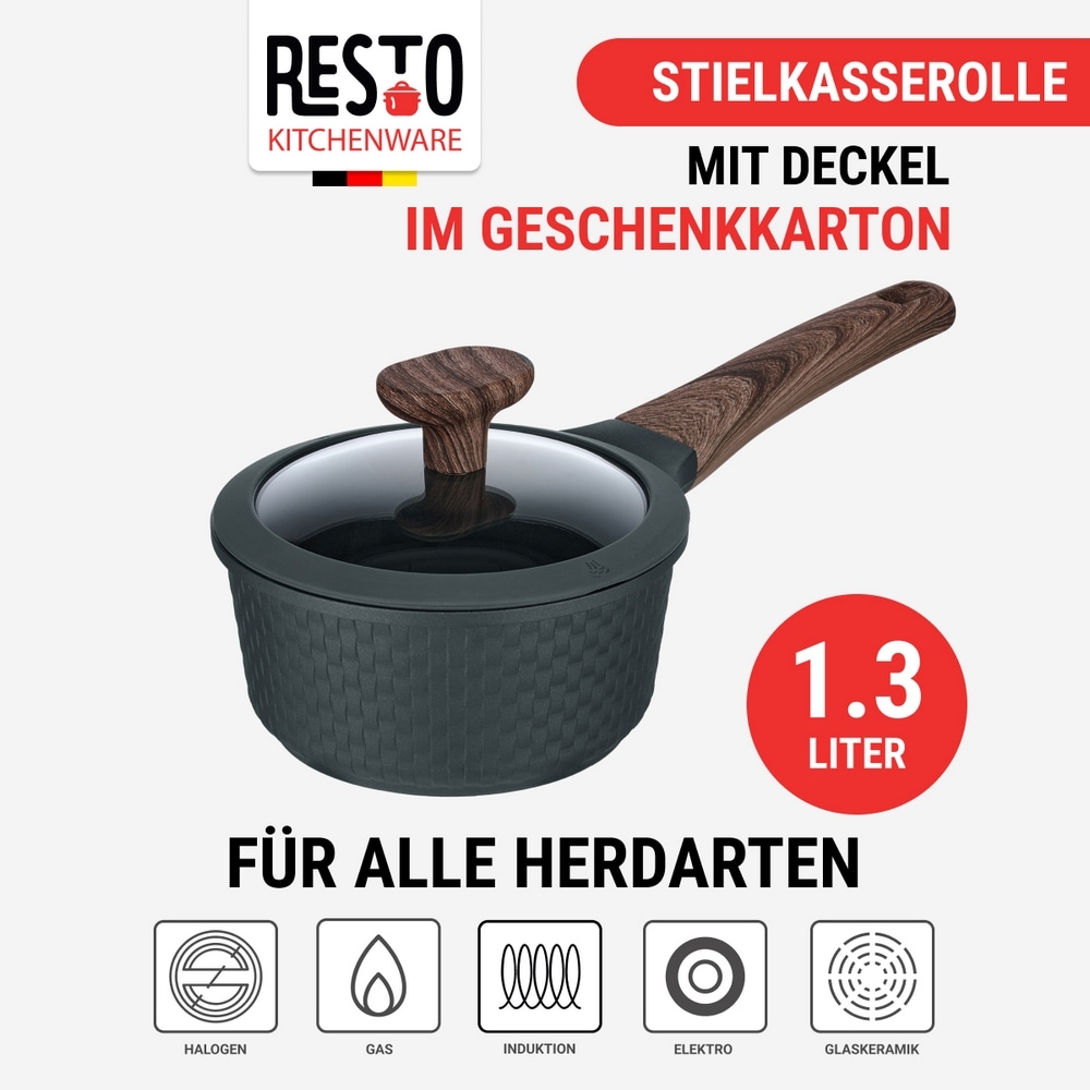 RESTO Kitchenware Kasserolle »Ran, Kochtopf antihaftbeschichtet und spülmaschinenfest« 2 Stk. tlg. Aluminiumguss