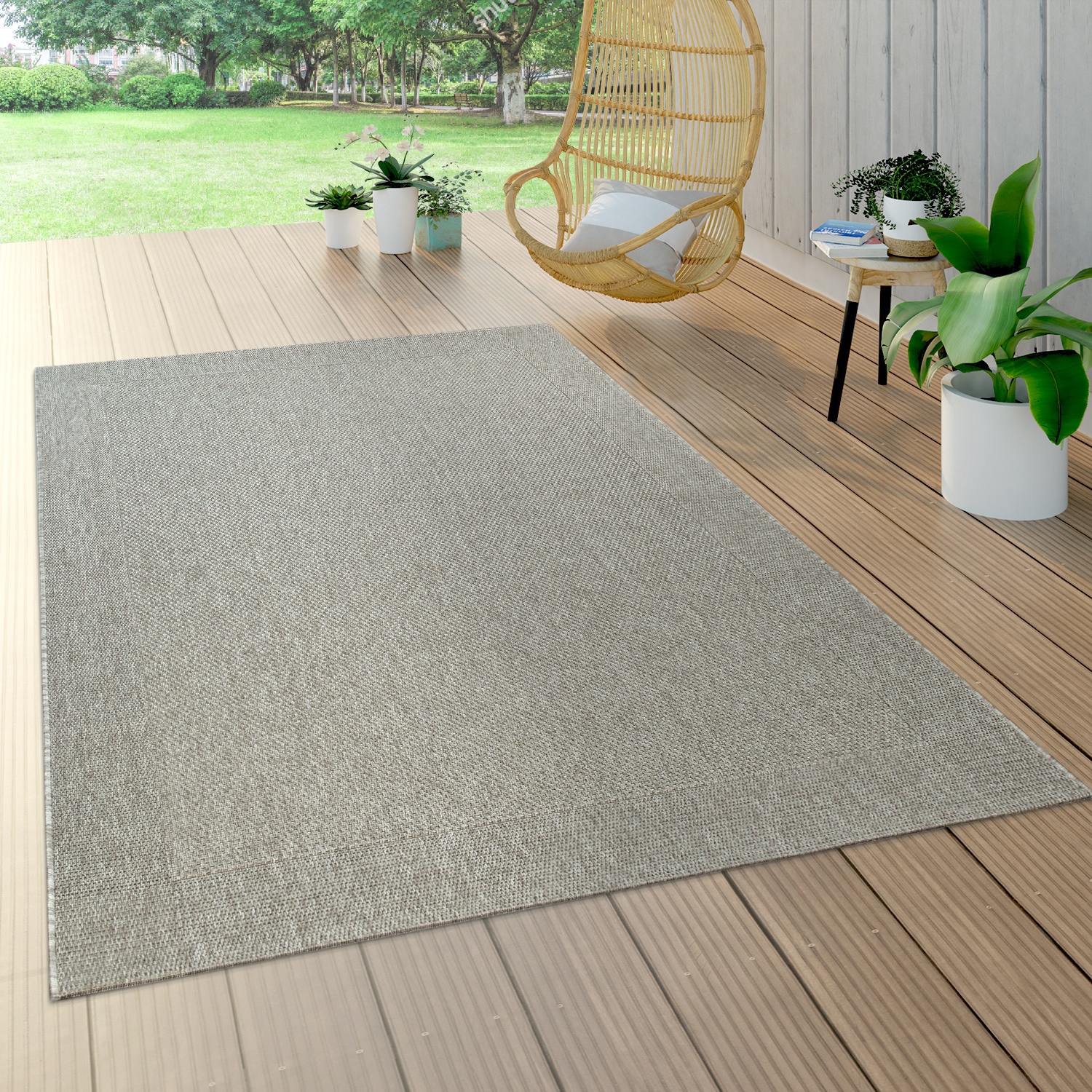 Paco Home Teppich »Waregem 621«, rechteckig, Flachgewebe, meliert, mit  Bordüre, Outdoor geeignet, Wohnzimmer online kaufen