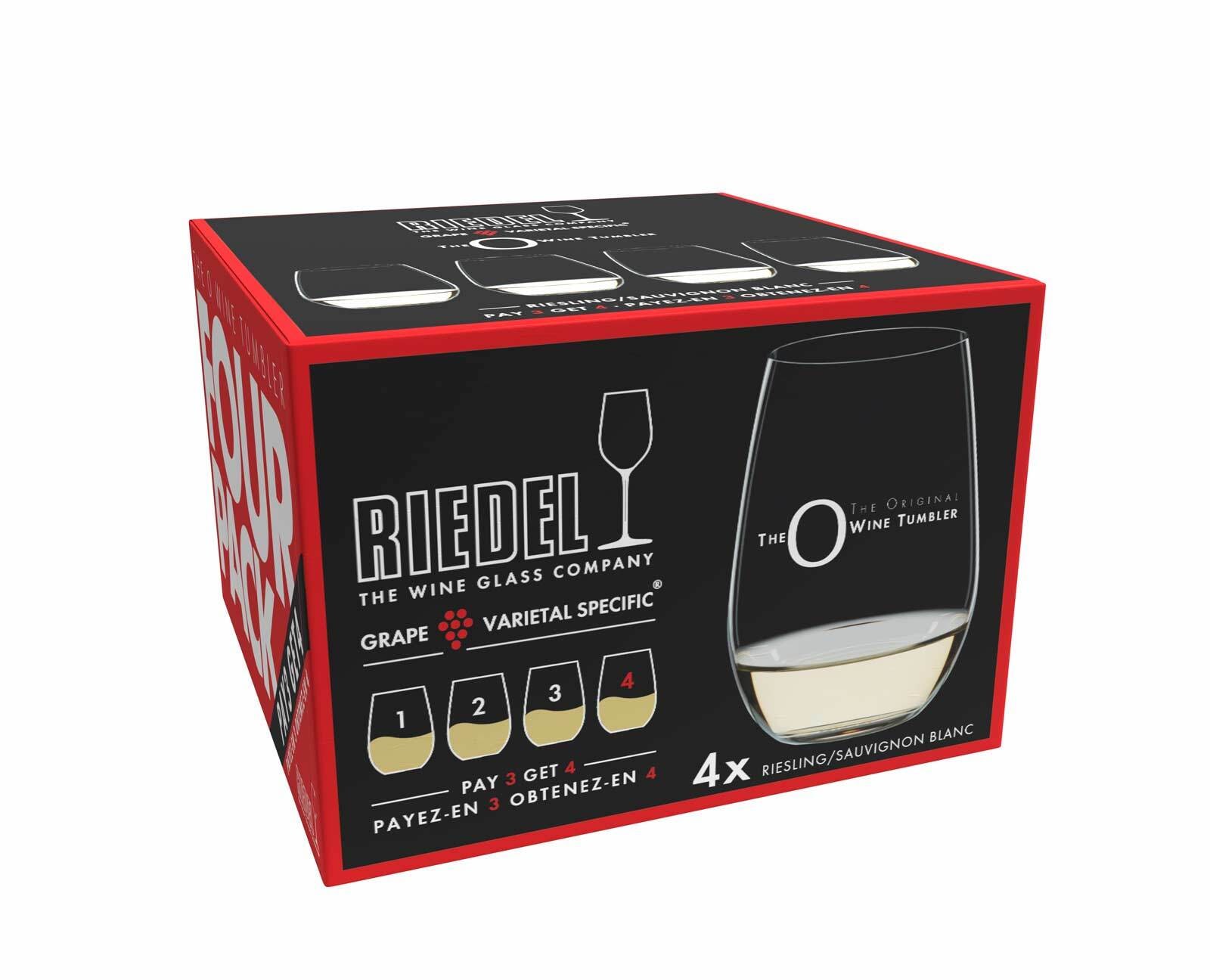 RIEDEL THE WINE GLASS COMPANY Weißweinglas »Weintumbler Riesling O 600 ml 4er Set transparent« Spülmaschinenfest
