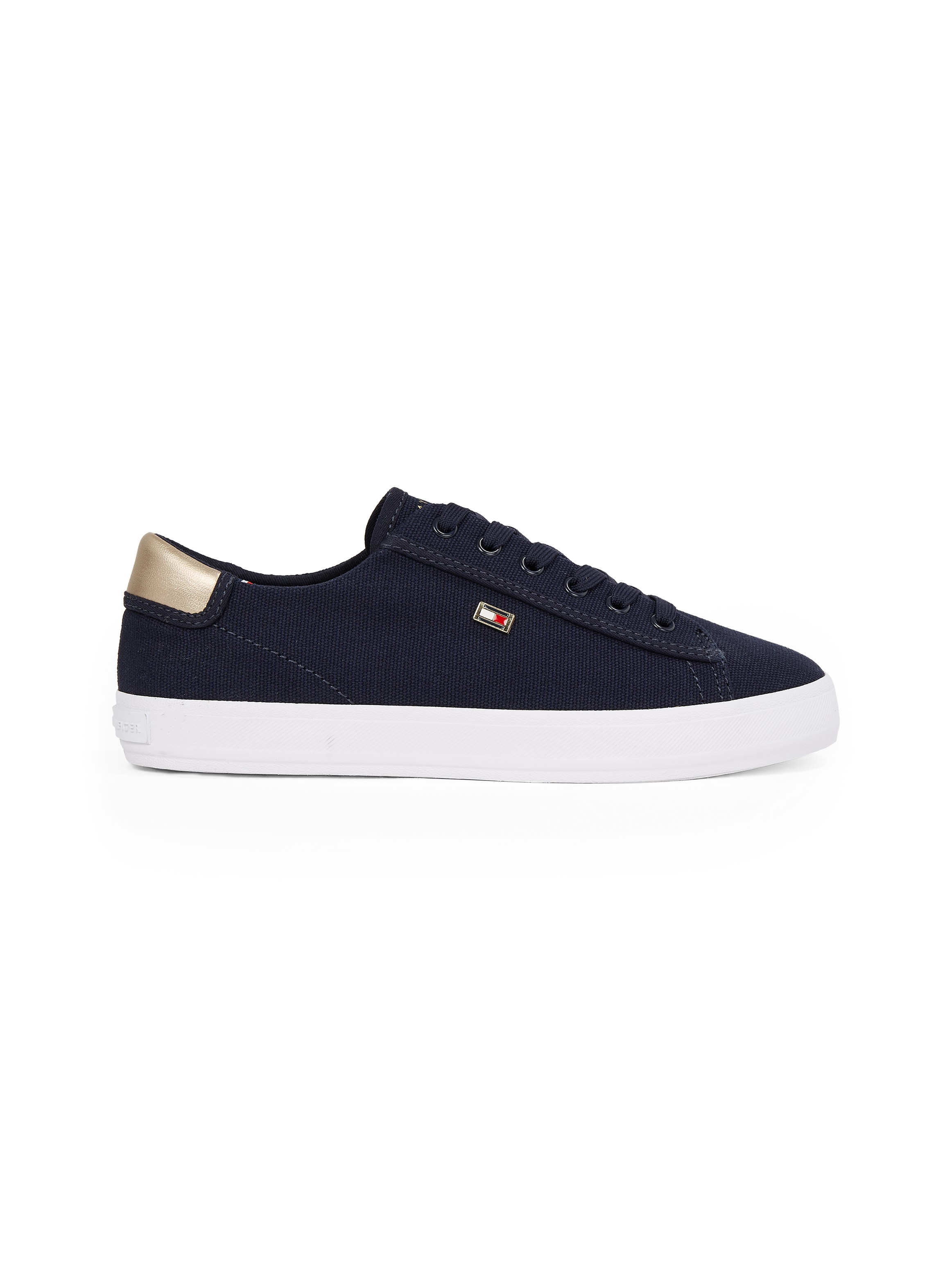 Tommy Hilfiger Plateausneaker »VULC CANVAS LACE UP SNEAKER«, Freizeitschuh, Halbschuh, Schnürschuh, in schmaler Form