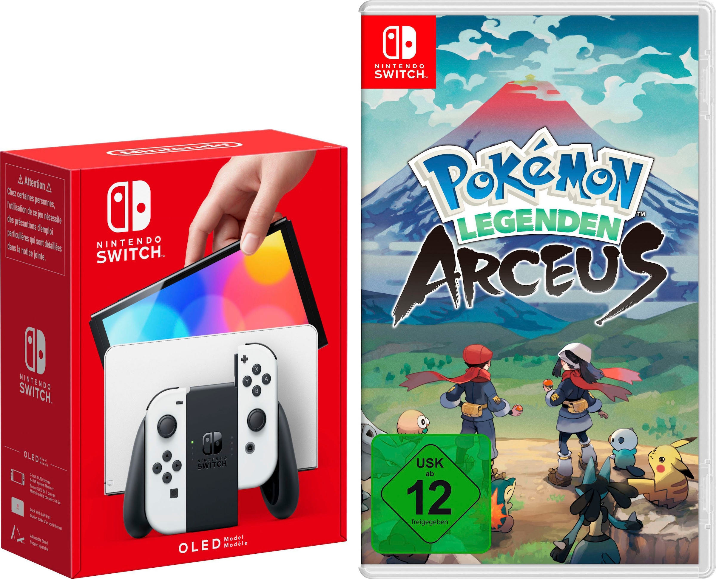 Nintendo Switch inkl. Spielekonsole, Arceus Legenden | 3 XXL Jahre UNIVERSAL ➥ OLED-Modell, Pokémon Garantie