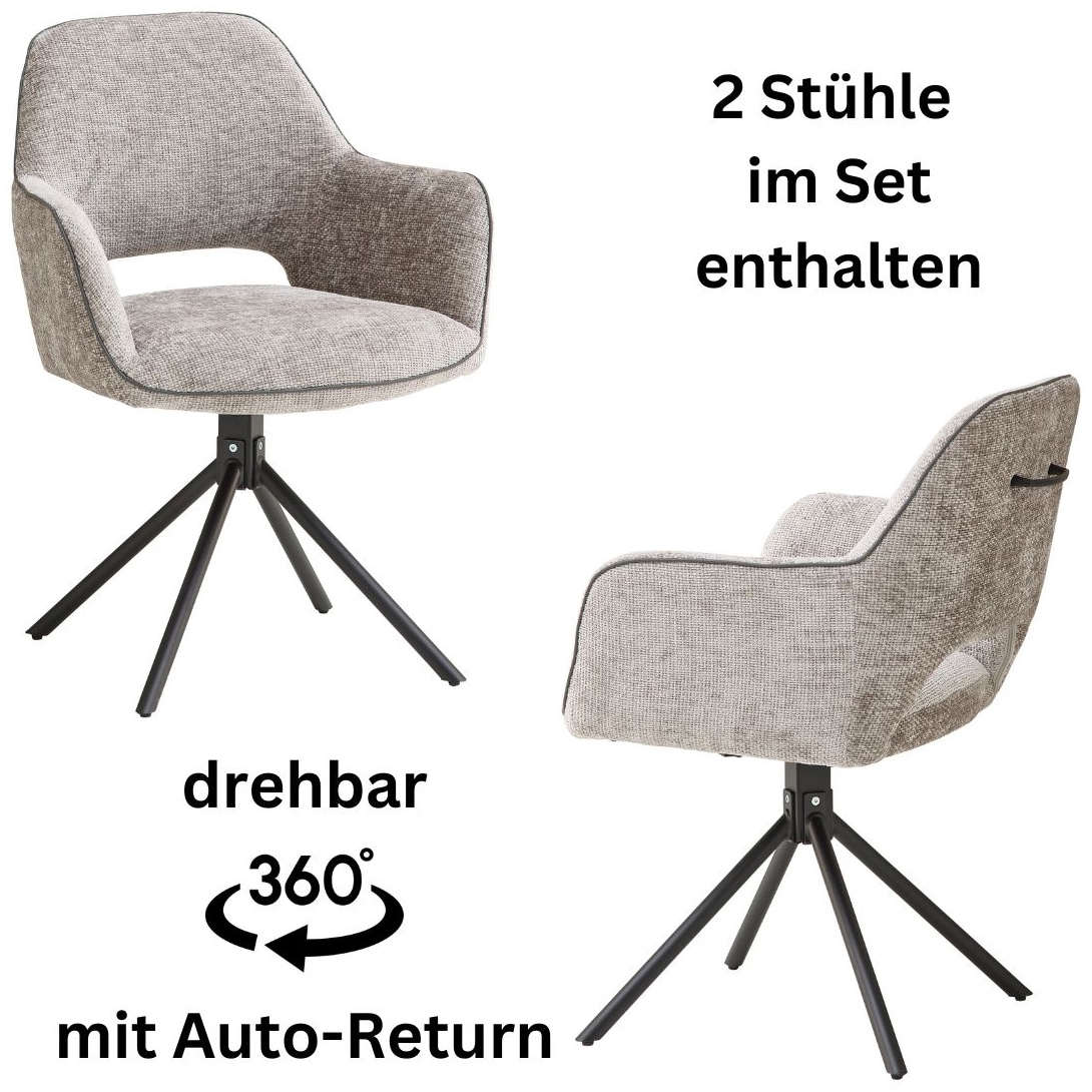 Stolkom Armlehnstuhl »Adrina B/H/T 63x89x62 cm« (Packung) 1 Stk.180 grad drehbar mit Auto-Return