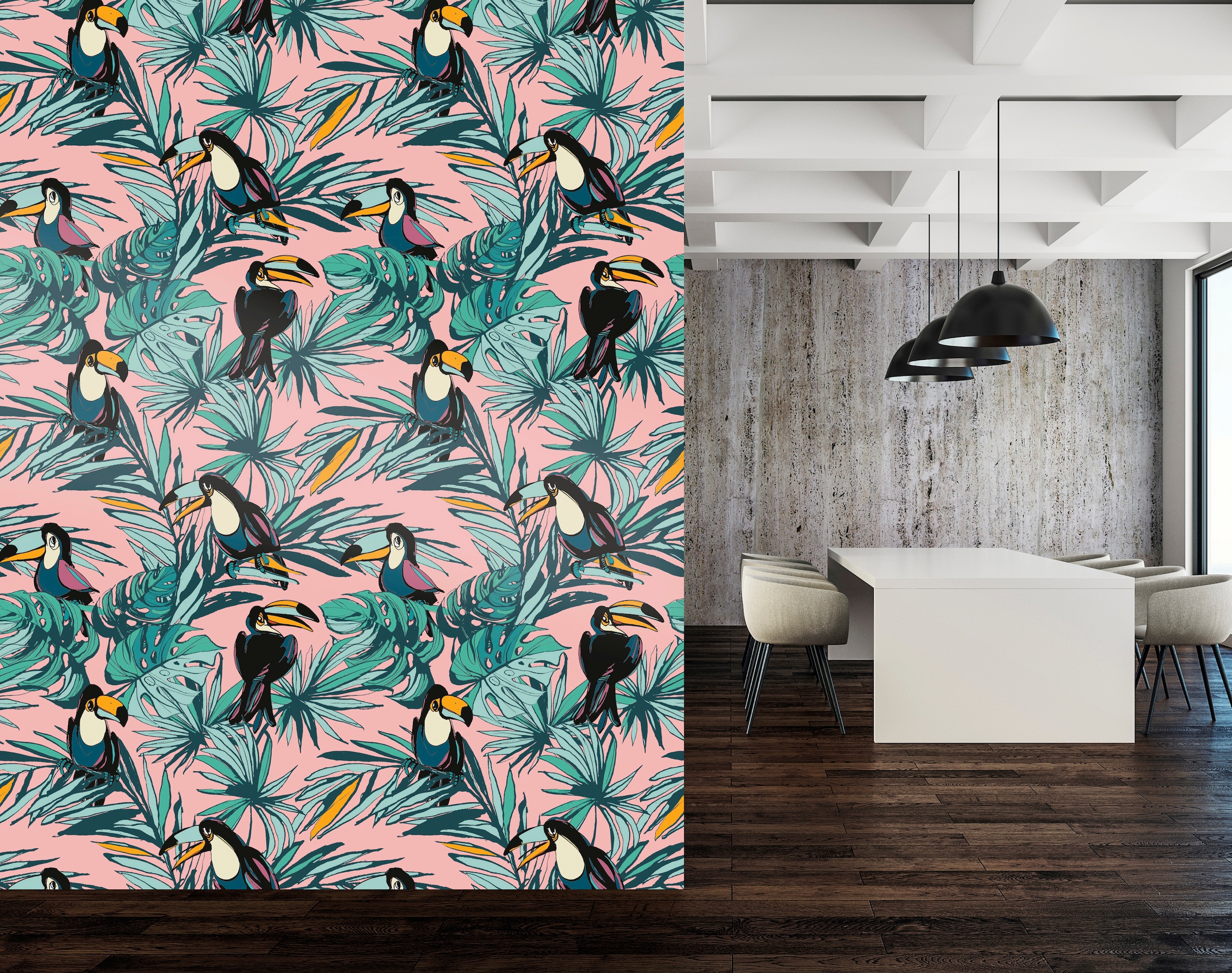 queence Vinyltapete »Anne«, bedruckt-Motiv-botanisch-floral-gemustert-natürlich, 90x250cm, selbstklebend, kinderleichte Anbringung, Sticker