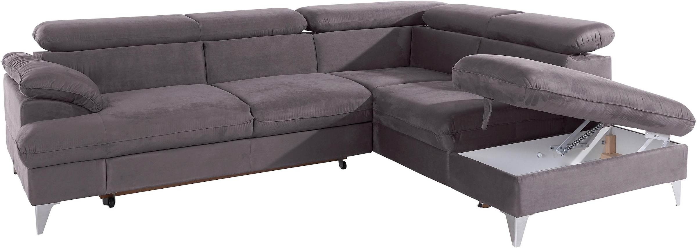 COTTA Ecksofa »Caluso L-Form«, inklusive Kopfteilverstellung, wahlweise mit Bettfunktion