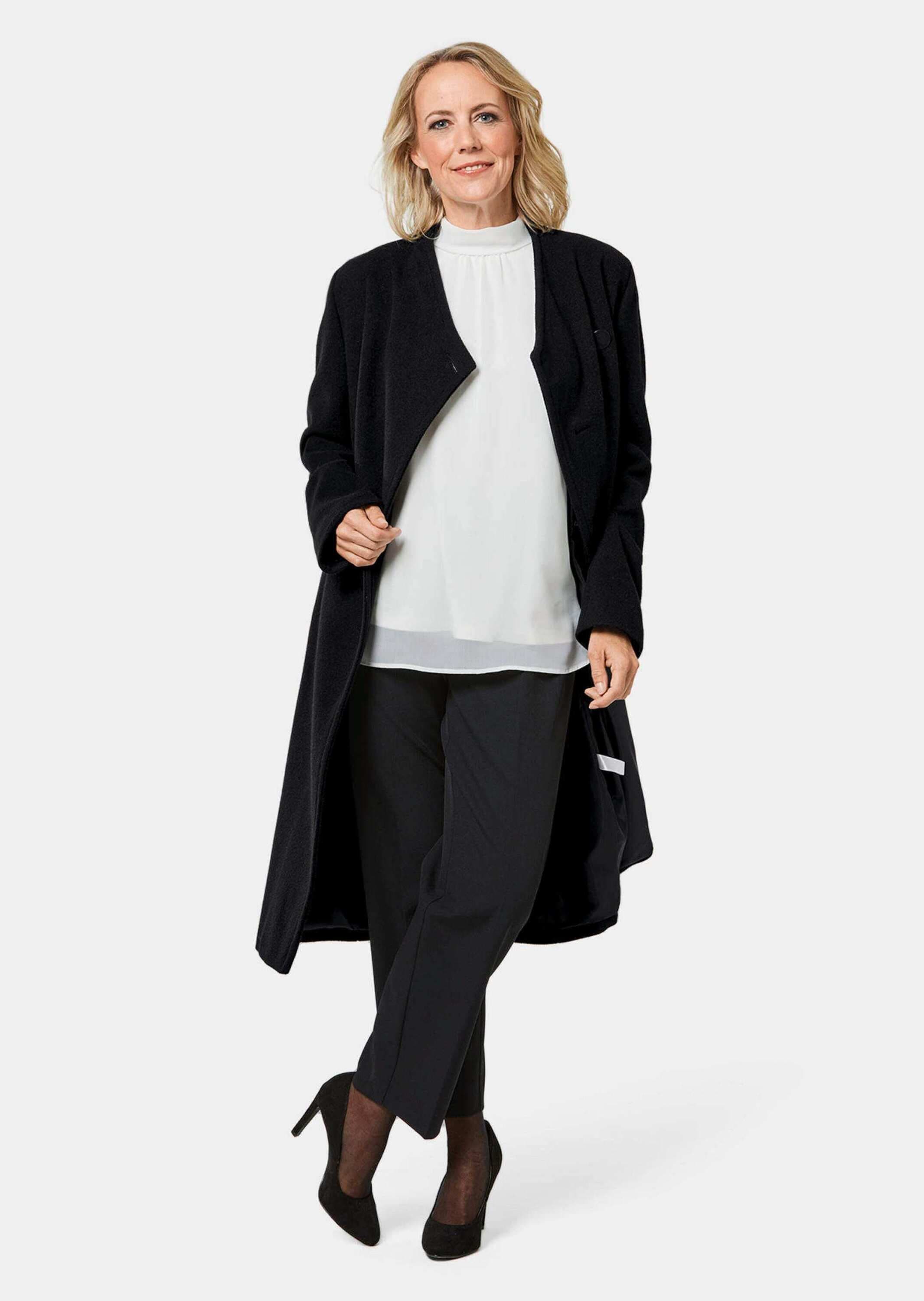 GOLDNER Langmantel »Kurzgröße Wärmender Wollmantel« Mit Nahttaschen sowie praktischen Innentaschen