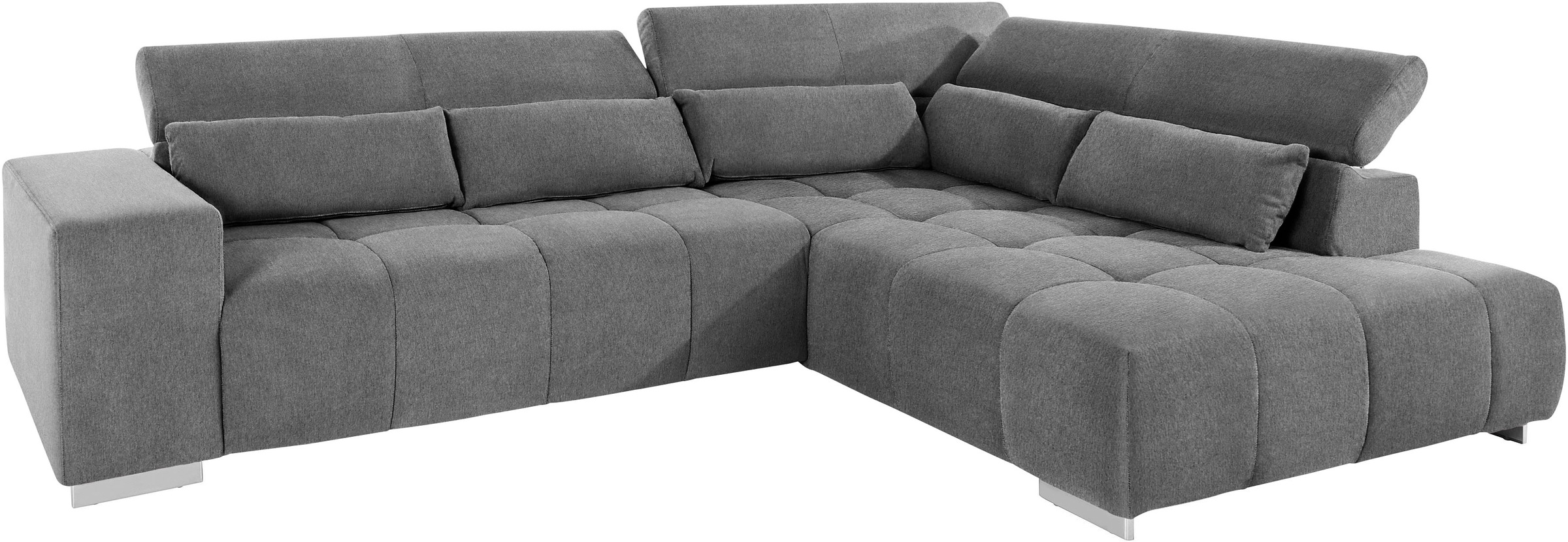 COTTA Ecksofa »Orion L-Form«, mit Ottomane, inklusive verstellbarer Kopfstützen und 5 Nierenkissen