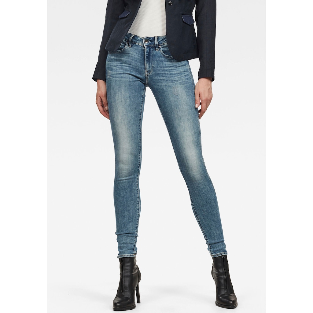 G-Star RAW Skinny-fit-Jeans »Midge Zip Mid Skinny« mit Reißverschluss-Taschen hinten
