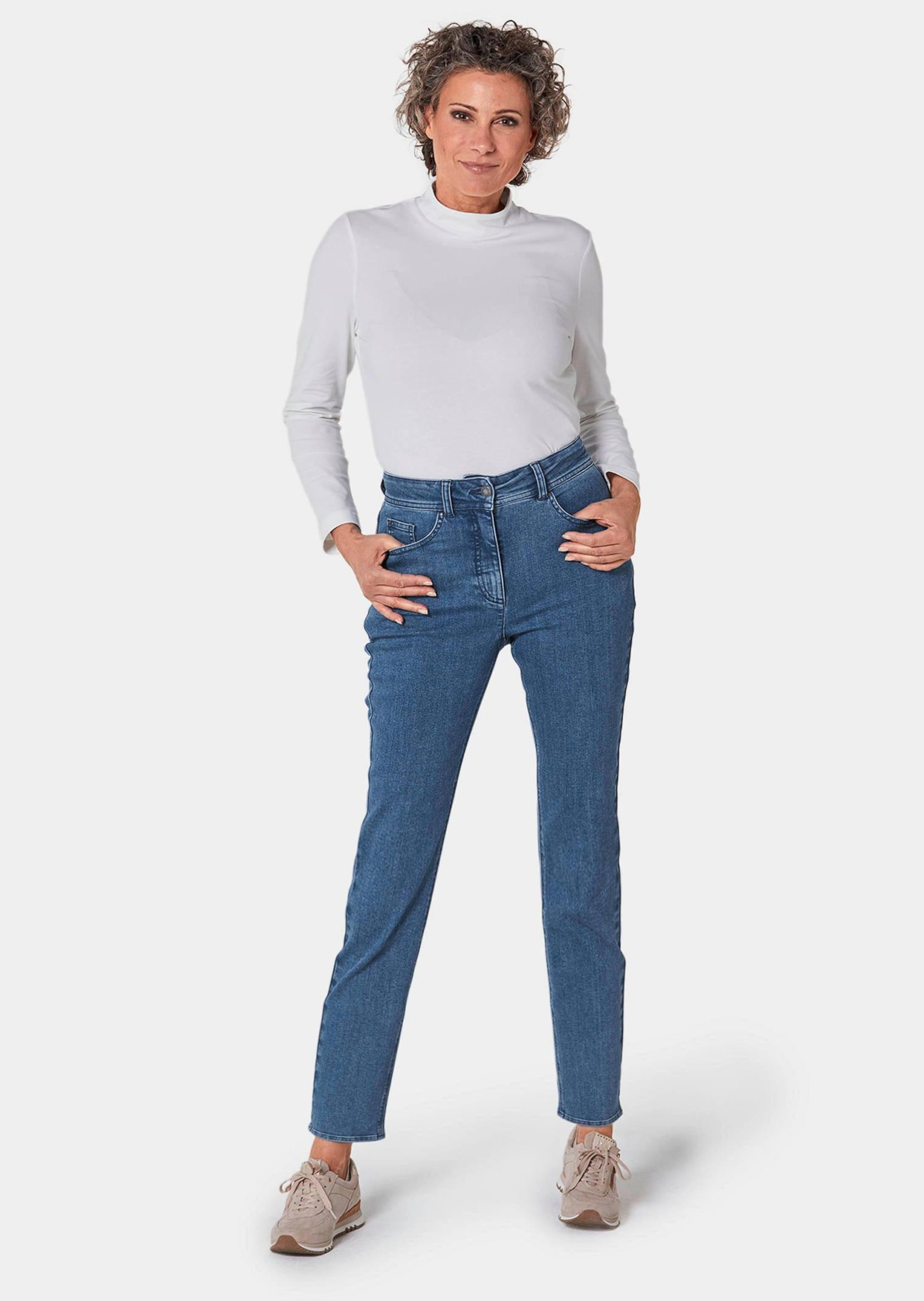 GOLDNER Regular-fit-Jeans »Kurzgröße Superbequeme Hose mit Bauchweg-Effekt«