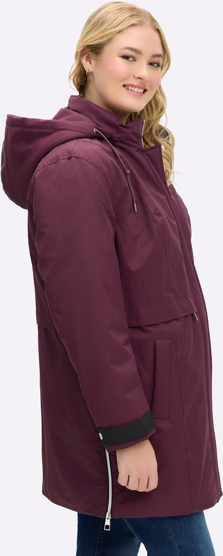 Sheego Langjacke mit Kapuze