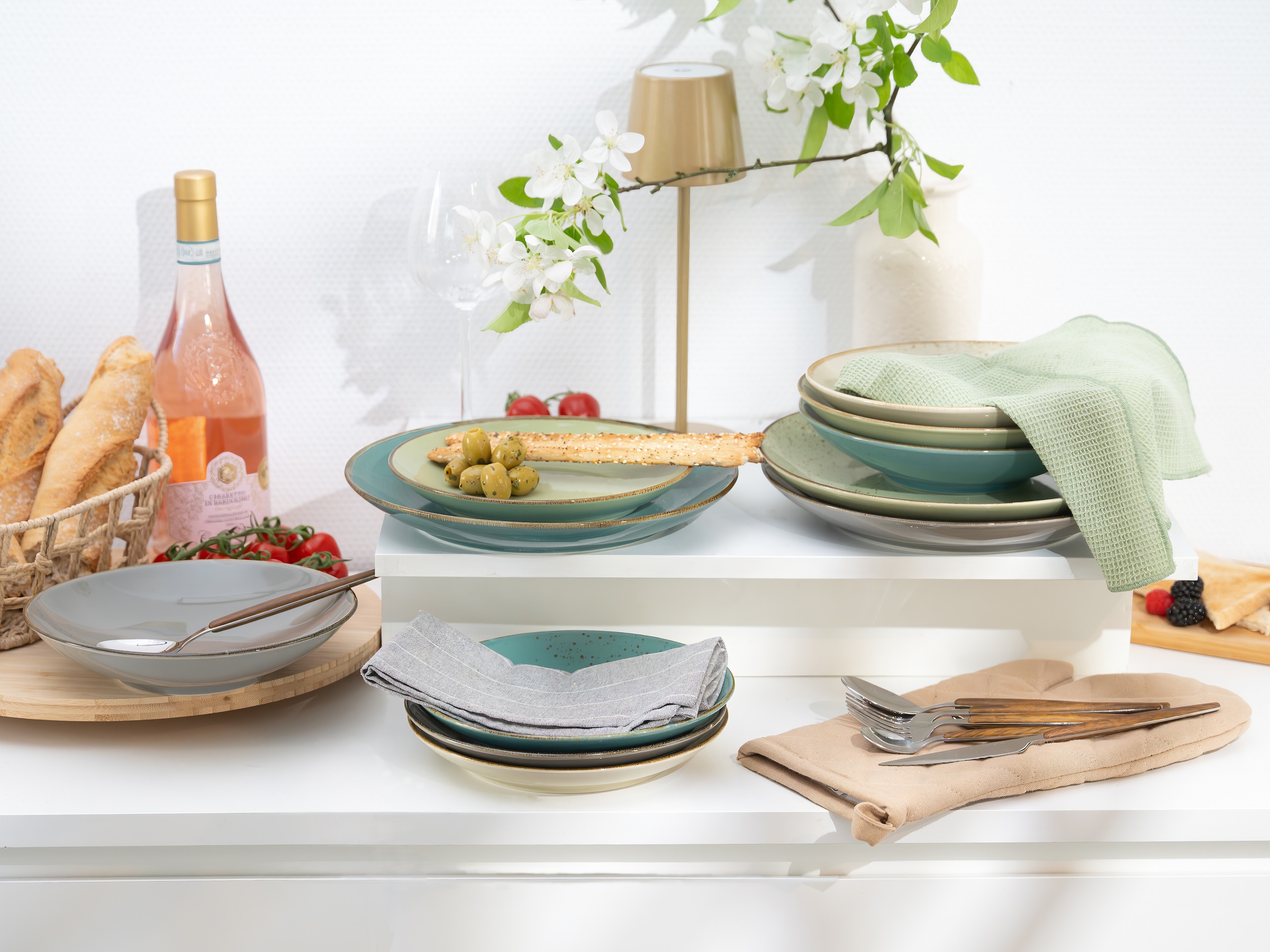 CreaTable Tafelservice »Geschirr-Set NATURE COLLECTION« Teller Set, Service, 12 Teile, für 4 Personen