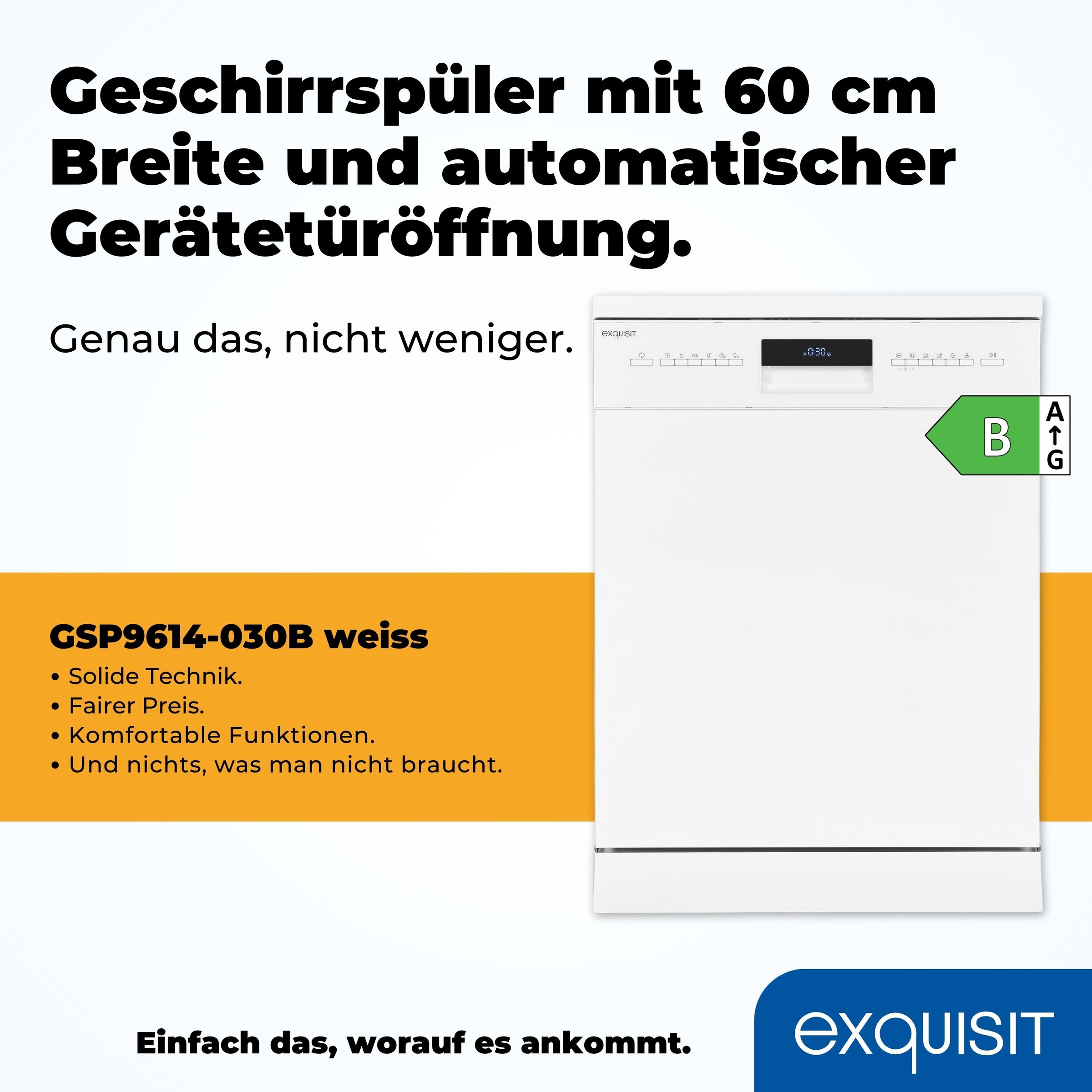 exquisit Standgeschirrspüler »GSP9614-030B«, 14 Maßgedecke