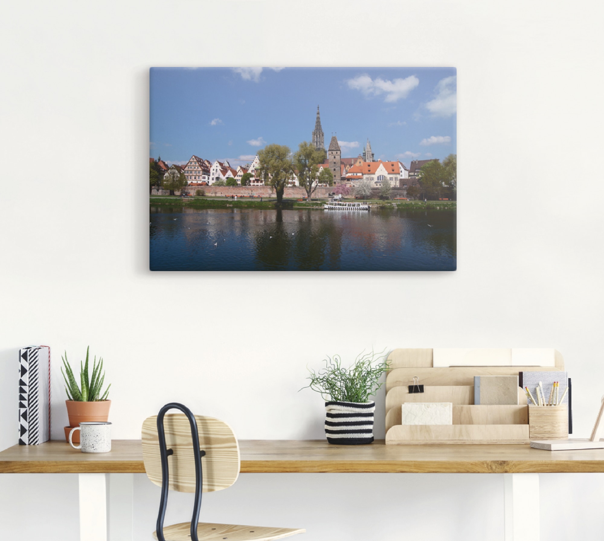 Artland Wandbild »Ulm an der schönen blauen Donau«, Gewässer, (1 St.), als Alubild, Leinwandbild, Wandaufkleber oder Poster in versch. Größen