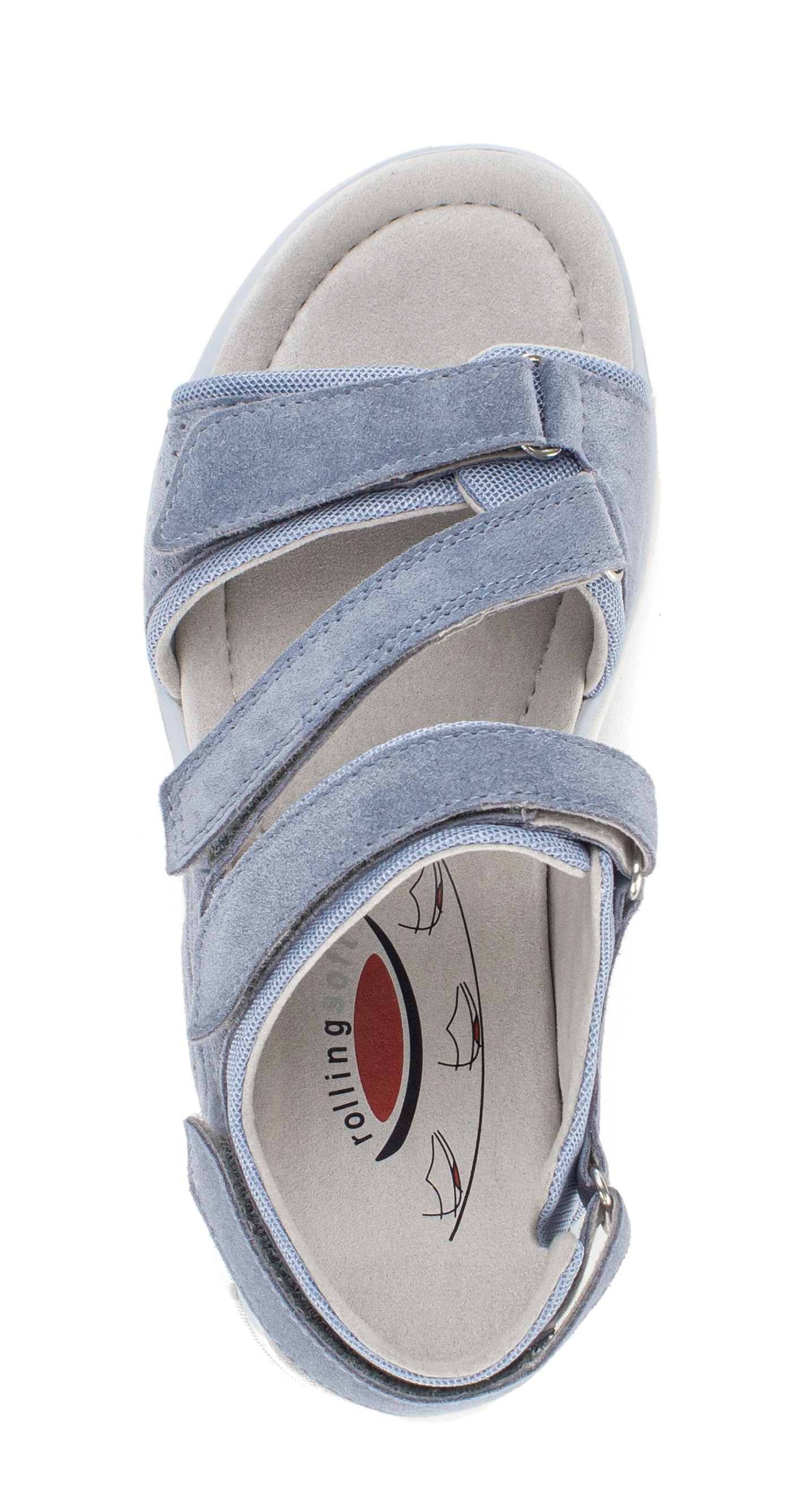 rollingsoft Sandalette  Keilabsatz, Riemchensandale mit Lochmuster und Ziernähten, G-Weite
