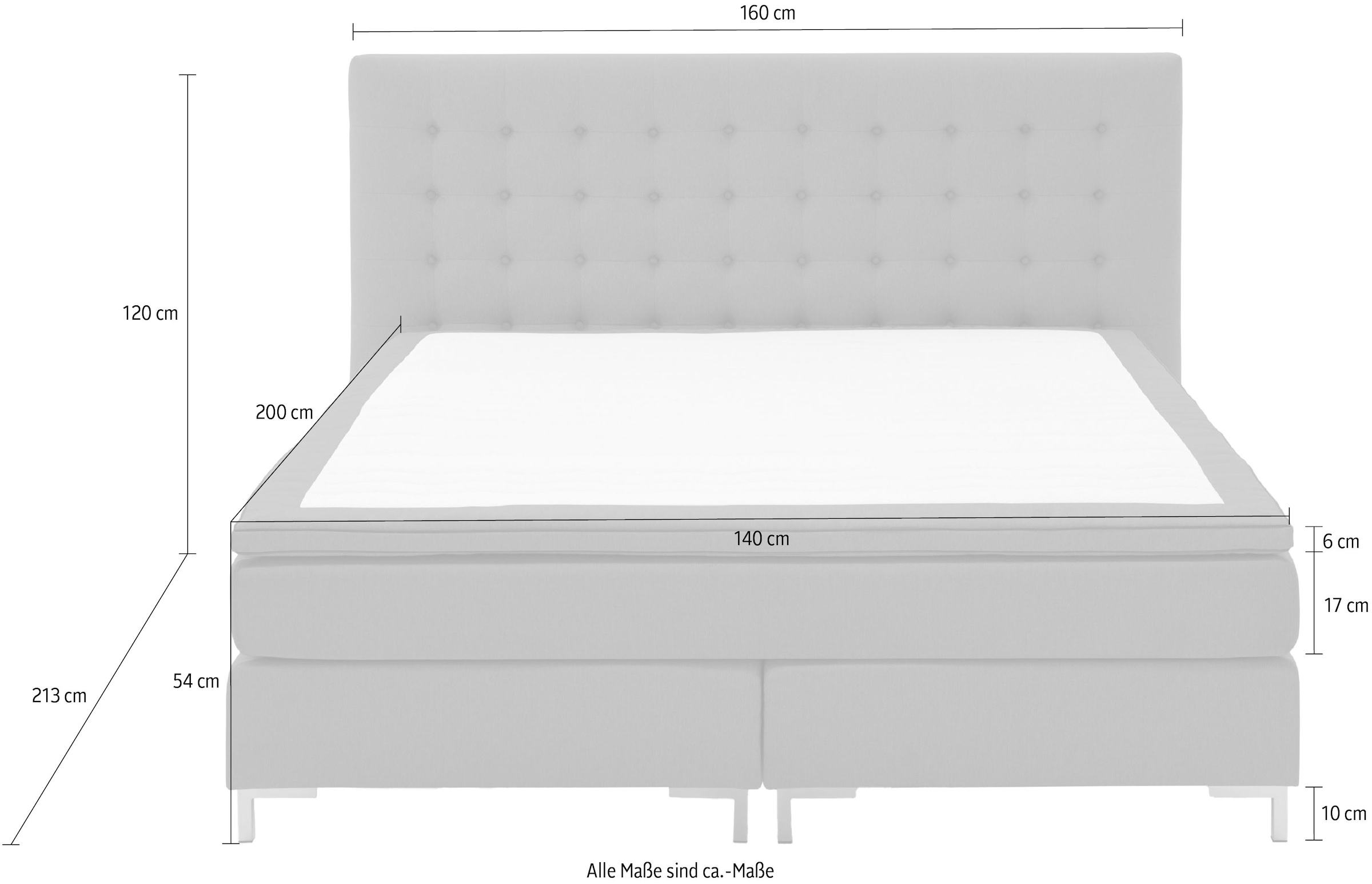 ATLANTIC home collection Boxspringbett »Anni« mit Bonnell-Federkernmatratze und Topper