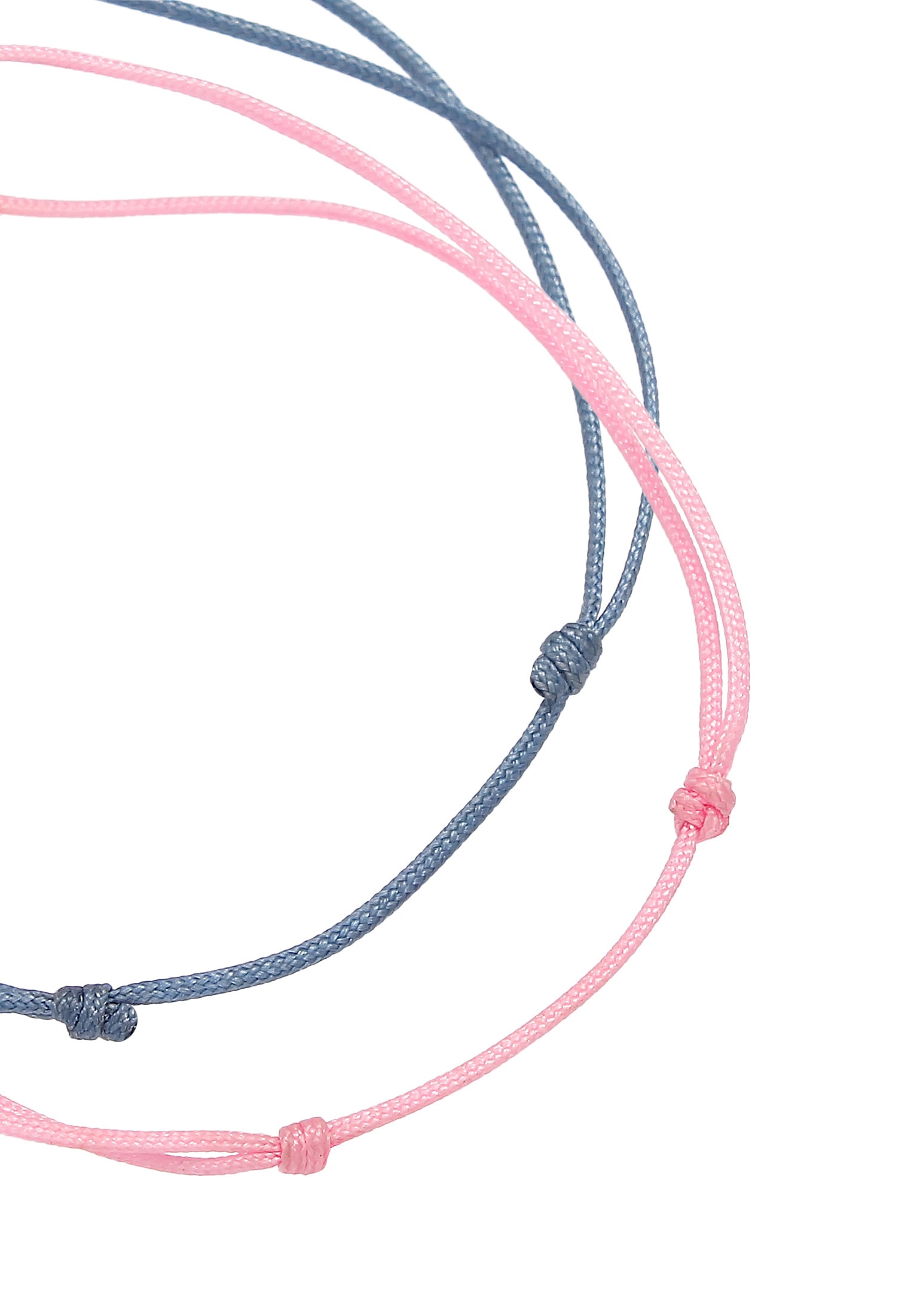 Elli Armketten Set »Armband Kinder Herzen Nylon Bändchen 2er Set 925 Silber«