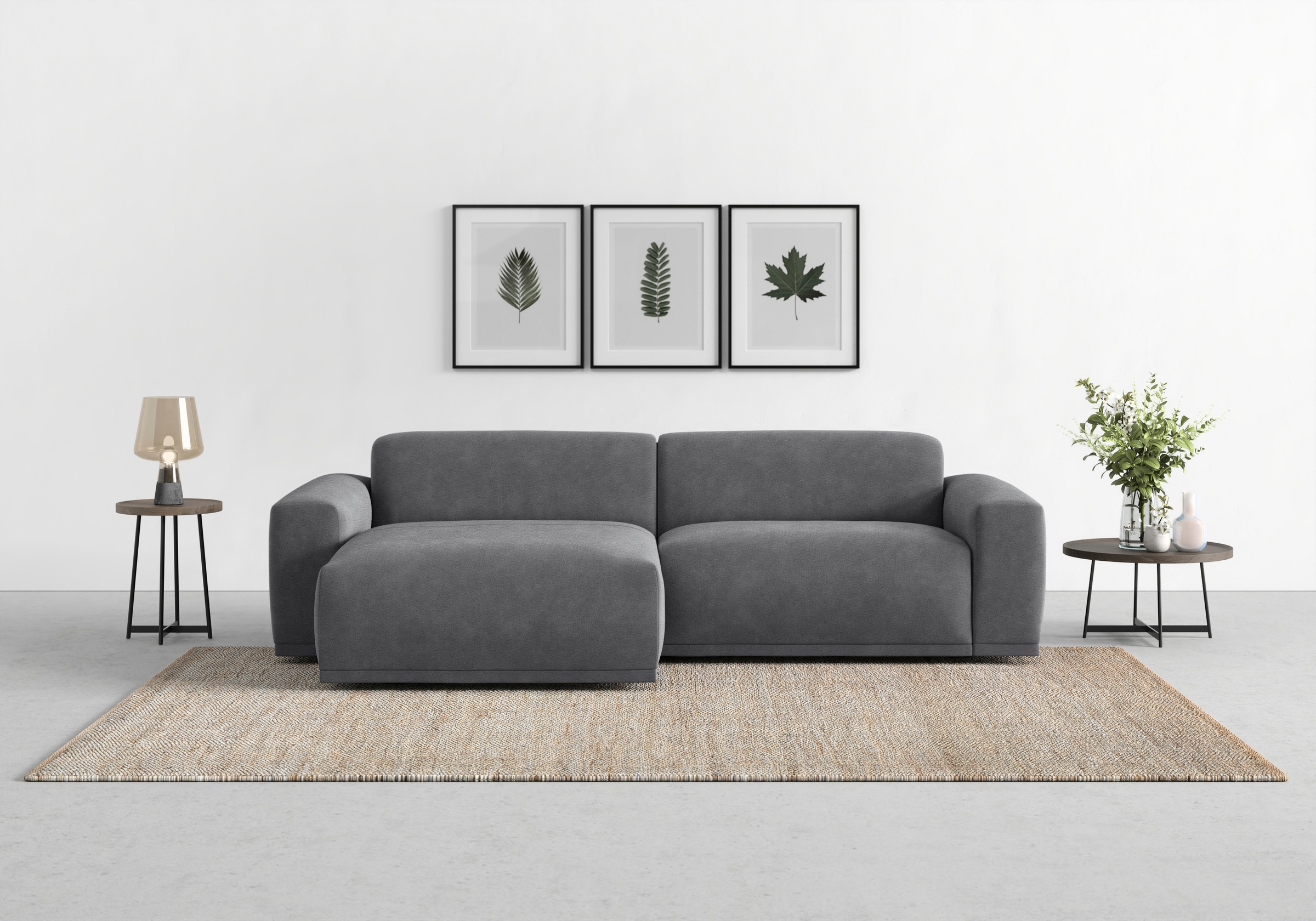 TRENDMANUFAKTUR Ecksofa »Braga, mit hochwertigem Kaltschaum, L-Form, in Cord erhältlich«, (2 St.), modernes Sofa, Couch mit hohem Sitzkomfort, 255/72/160 cm (B/H/T)