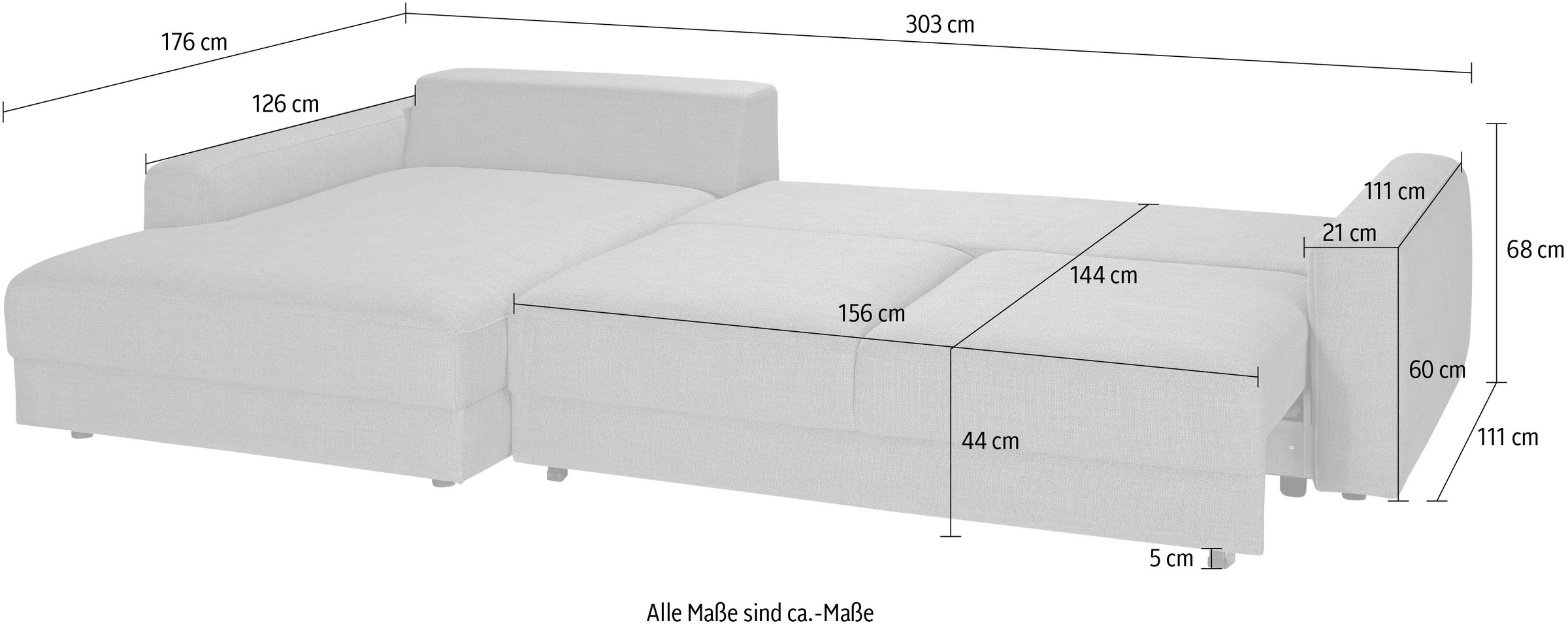 TRENDMANUFAKTUR Ecksofa »Bourbon«, wahlweise mit Bettfunktion und Bettkasten,  Tiefe Sitzfläche 54 cm online kaufen | UNIVERSAL