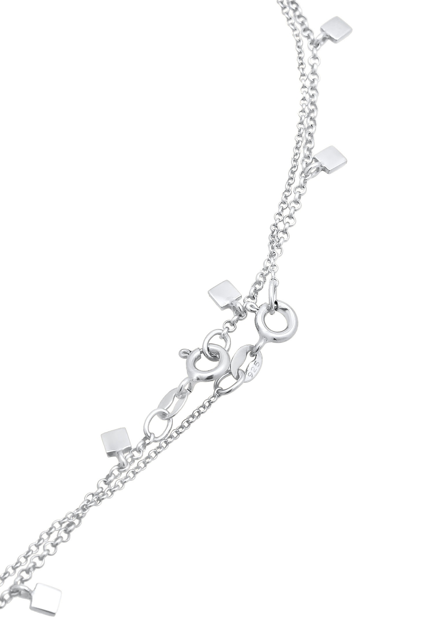 Elli Ketten-Set »Halskette Set Erbskette Plättchen Quadrat (2 tlg) 925 Silber«