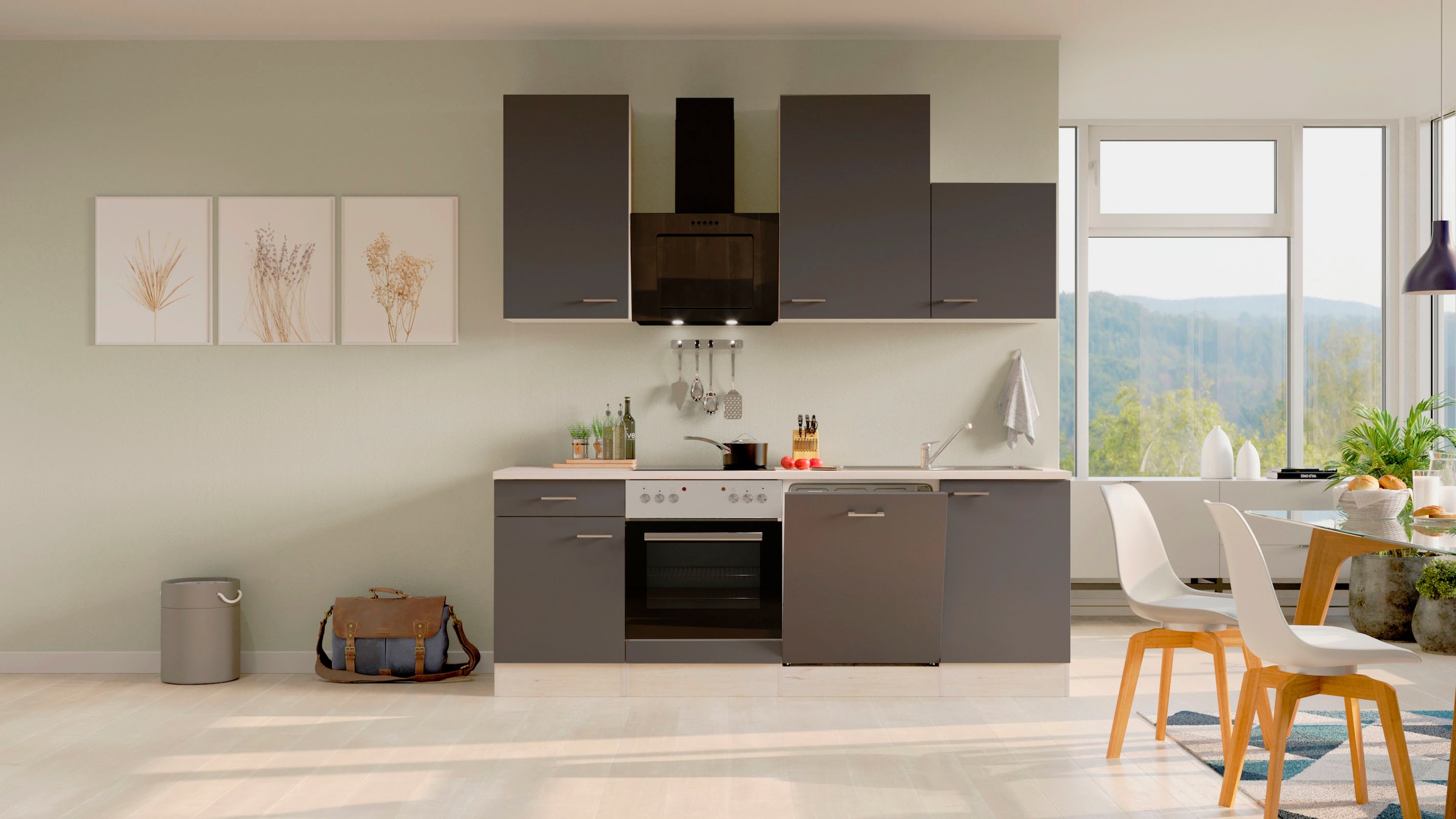 Flex-Well Küchenzeile »Morena« mit E-Geräten, Breite 220 cm, in vielen Farbvarianten erhältlich