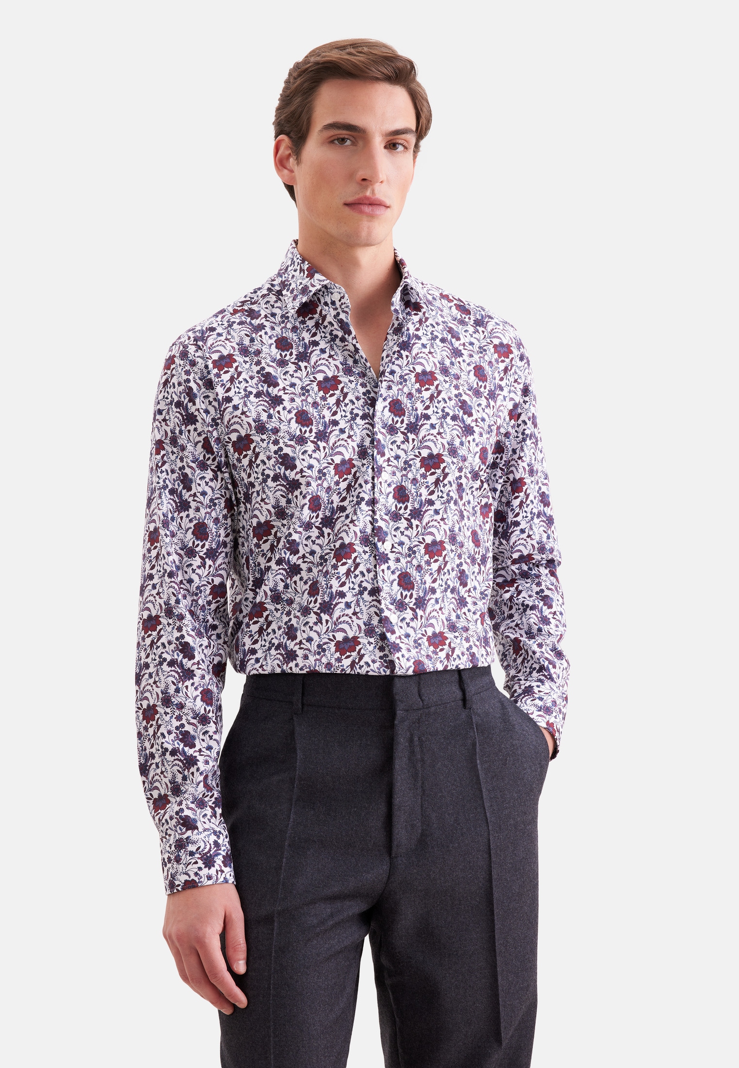 seidensticker Businesshemd »Schwarze Rose« Regular 1/1 Kentkragen Druck